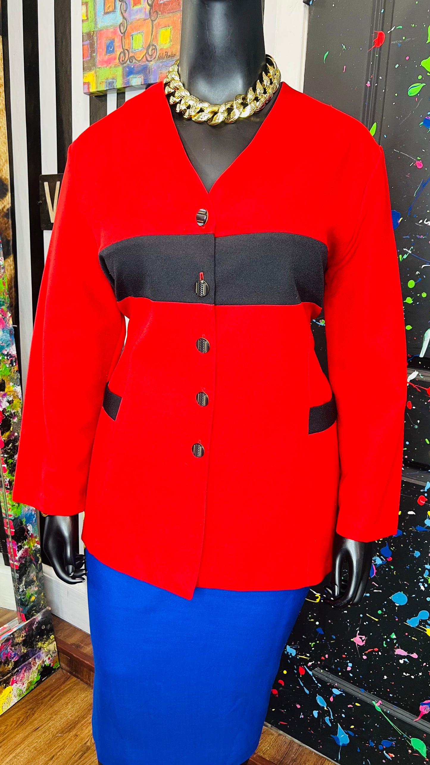 Vintage Black & Red Blazer (18/20)