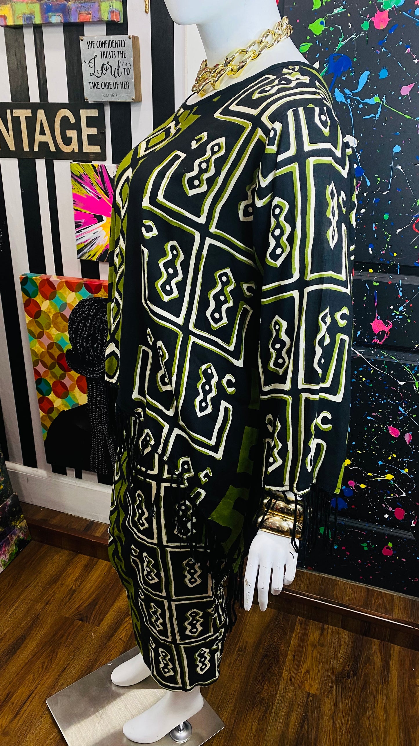 Vintage Rayon Traditional African Skirt Set (20/22)