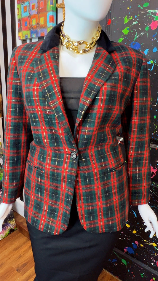 Vintage Plaid Wool Blazer (18)