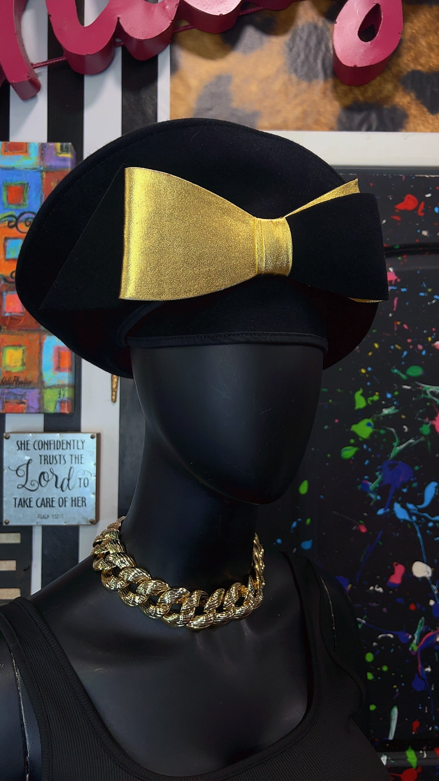Vintage Gold & Black Jack McConnell Boutique Hat