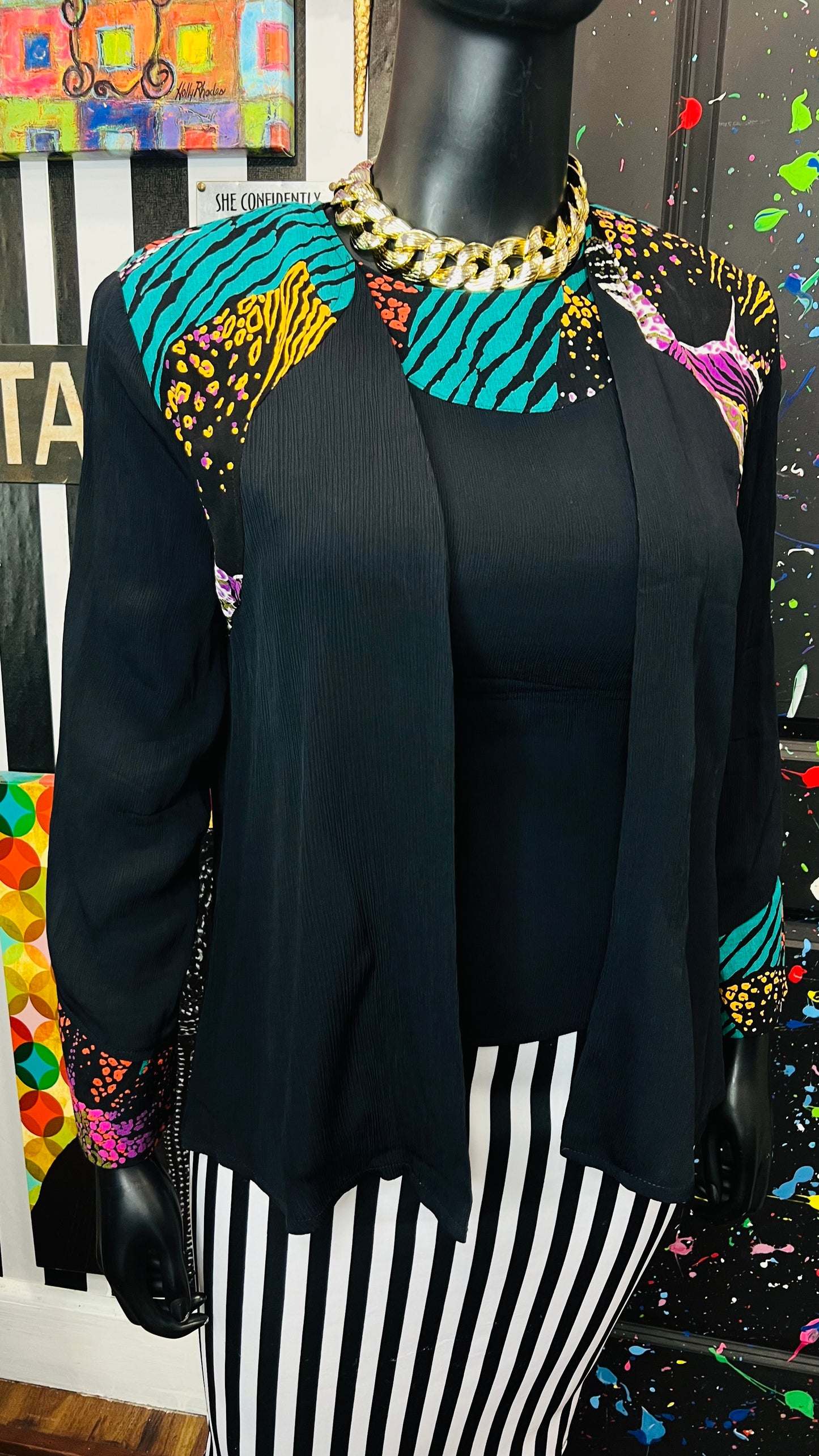 Vintage Abstract Blazer & Blouse Set (12/14)