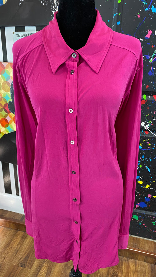 Burgundy Stretch Long Sleeve Blouse