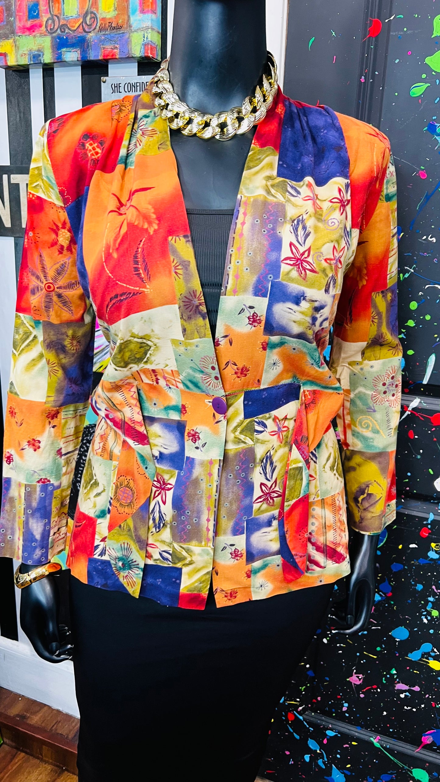 Vintage Rayon Abstact 90’s Blazer (12)