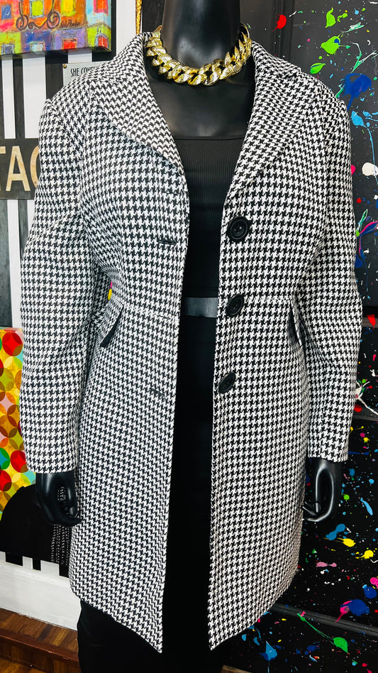 Vintage Long Houndstooth Blazer (22W)