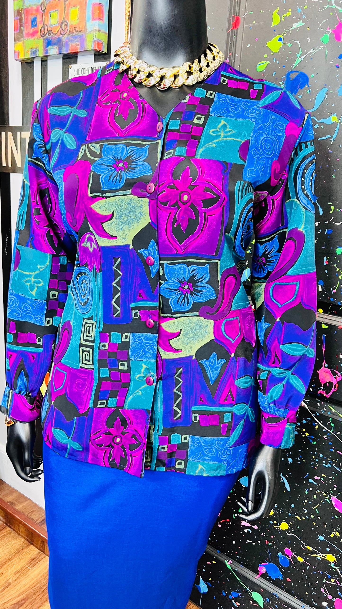 Vintage 90’s Abstract Blouse (14)