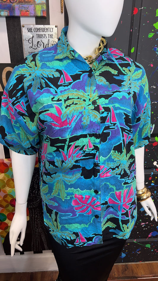 Vintage Rayon Floral Blouse (22)