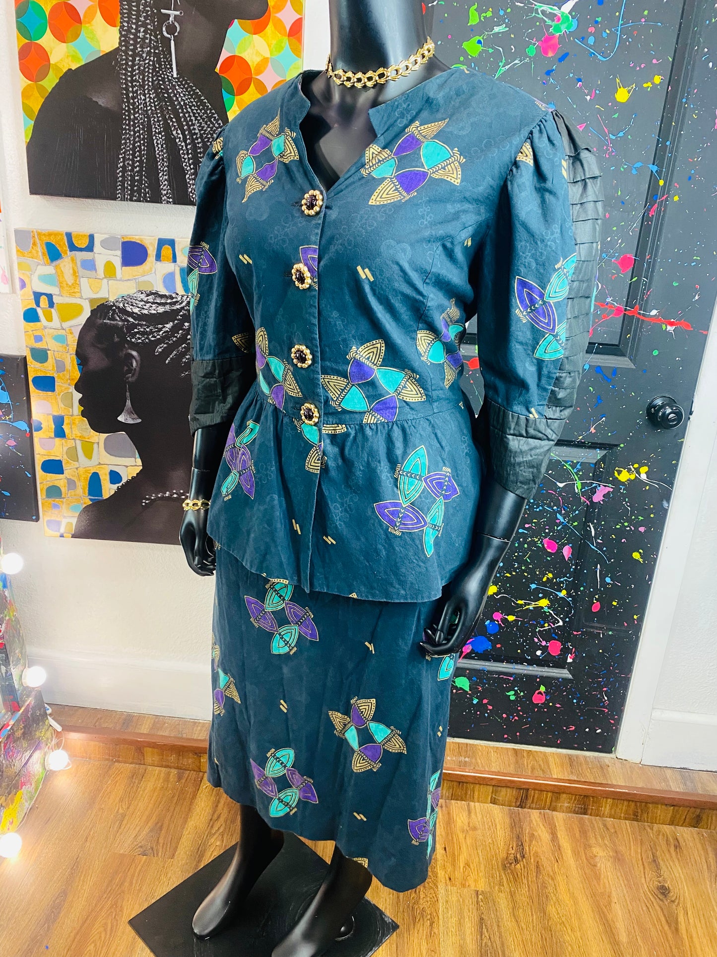 Vintage Elaine Morrison 2 piece Skirt Set
