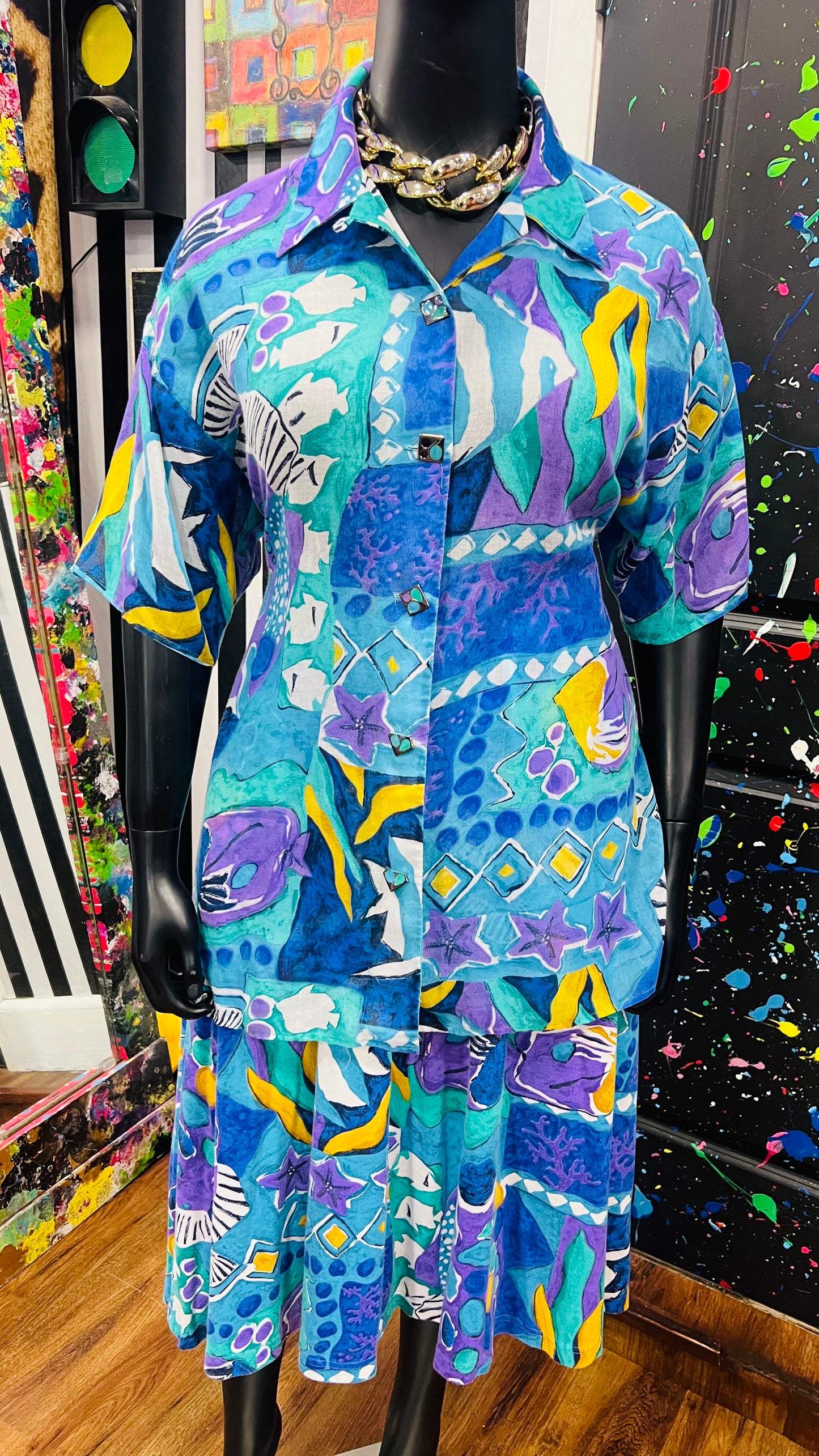 Vintage Abstract Skirt Set (18/20) *KC