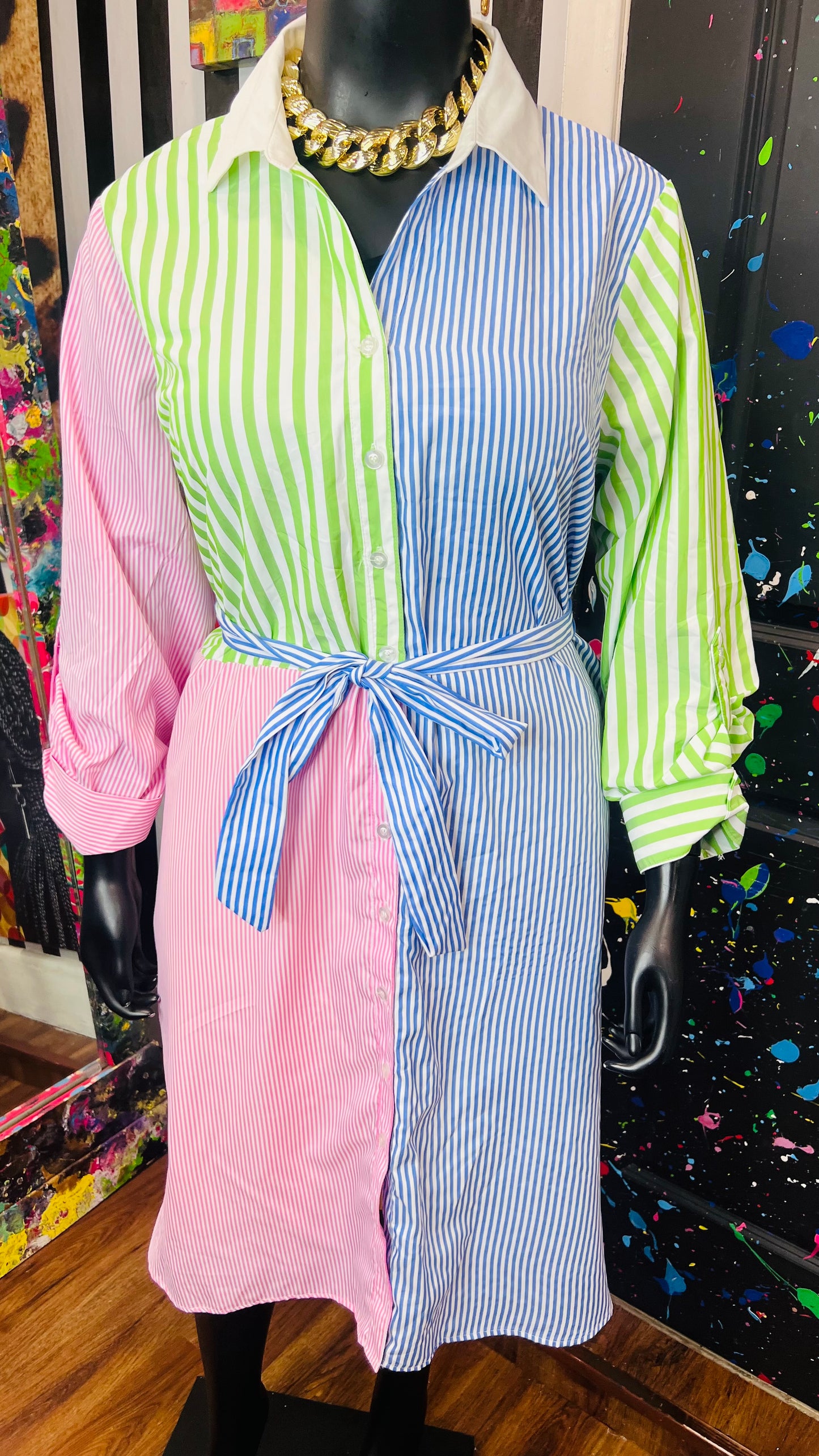 Lane Bryant Cotton Striped Dress - New w/Tags (22/24)