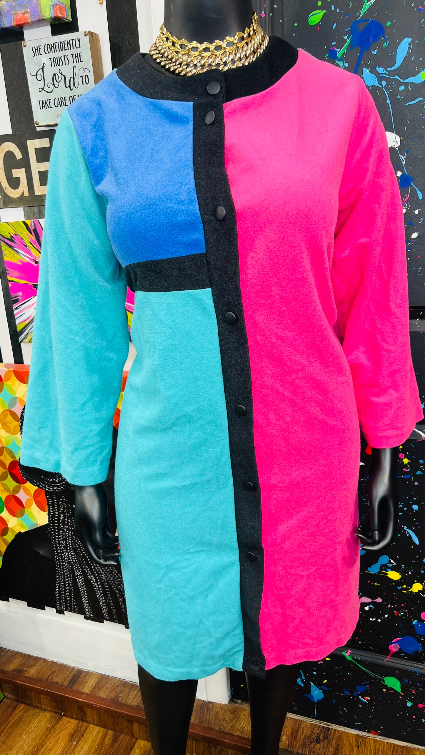 Vintage Colorblock Dress (20)