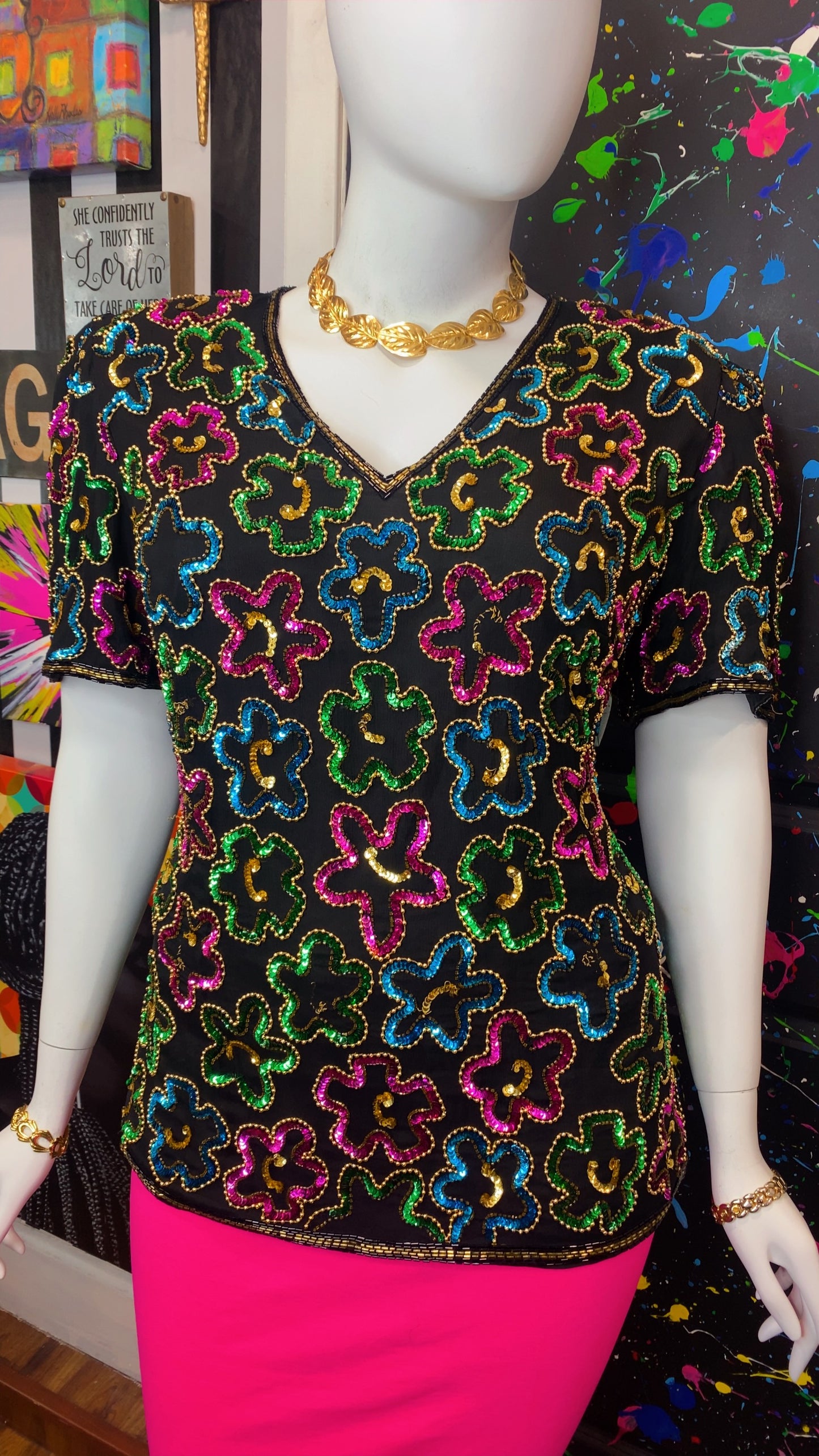 Vintage Sequin Blouse (20)
