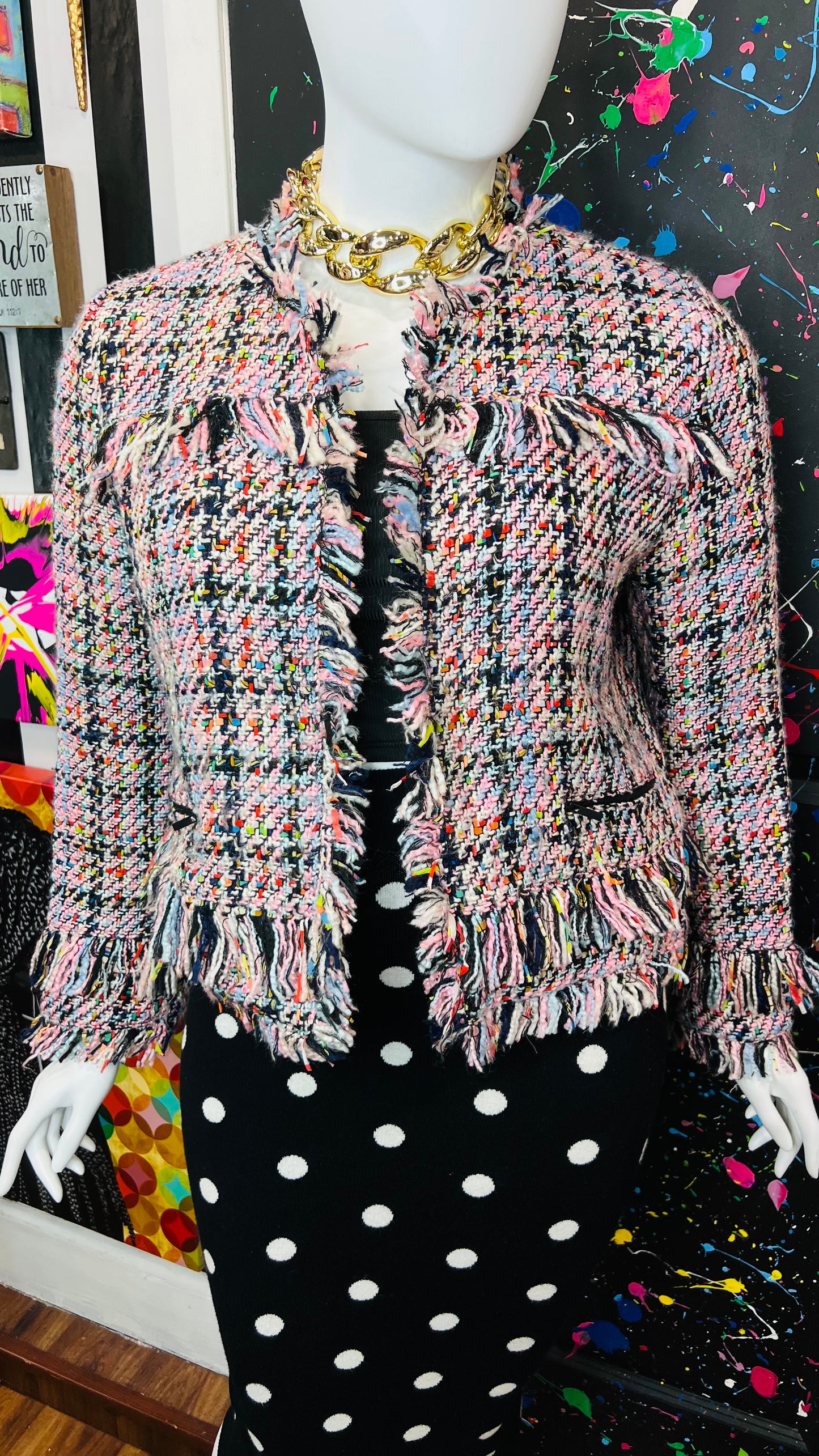 Tweed Multicolored Cropped Blazer (18)