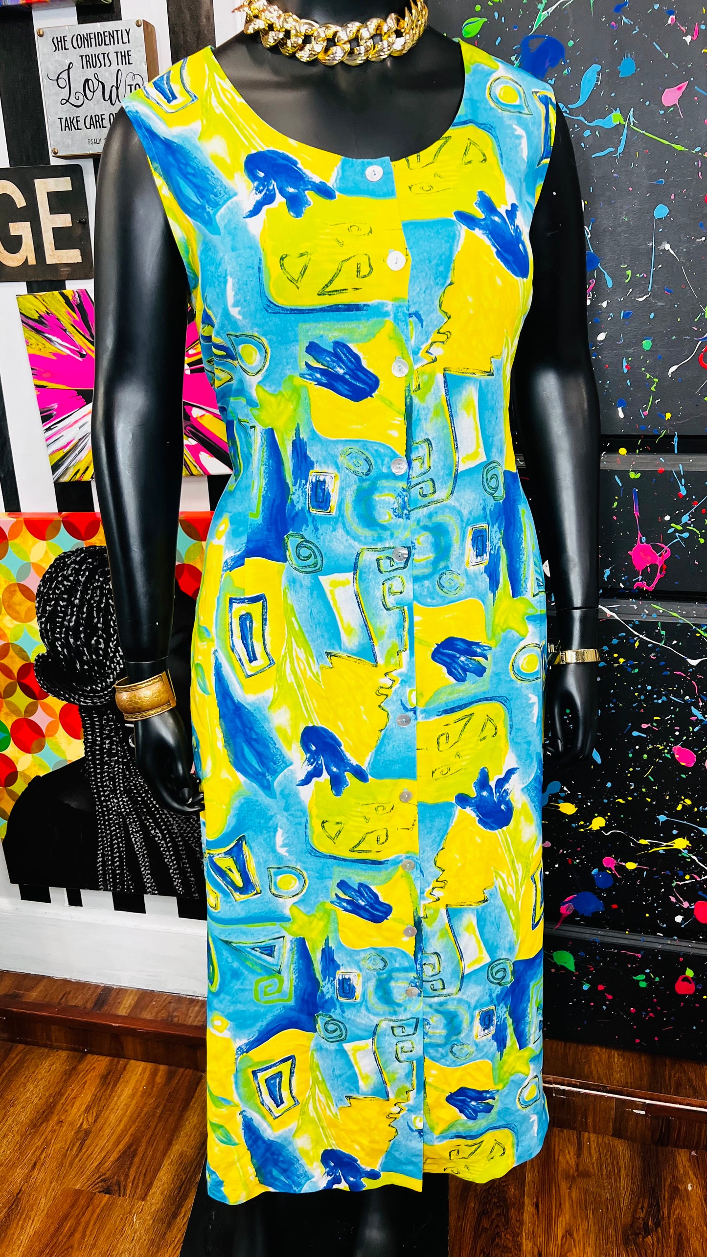 Vintage Abstract Sleeveless Spring Dress (18)
