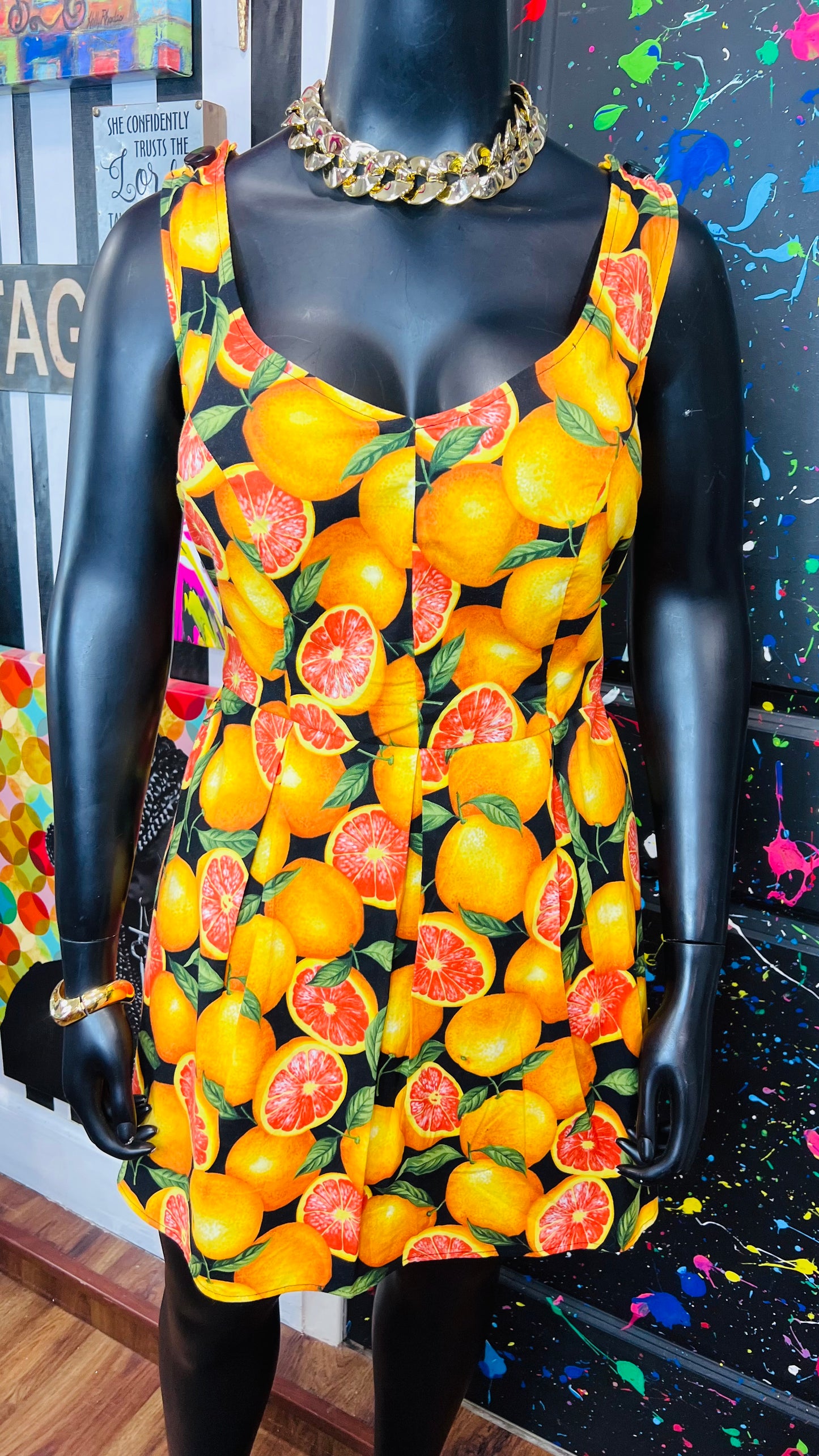 Vintage Fruit Romper - Shorts Underneath (16)