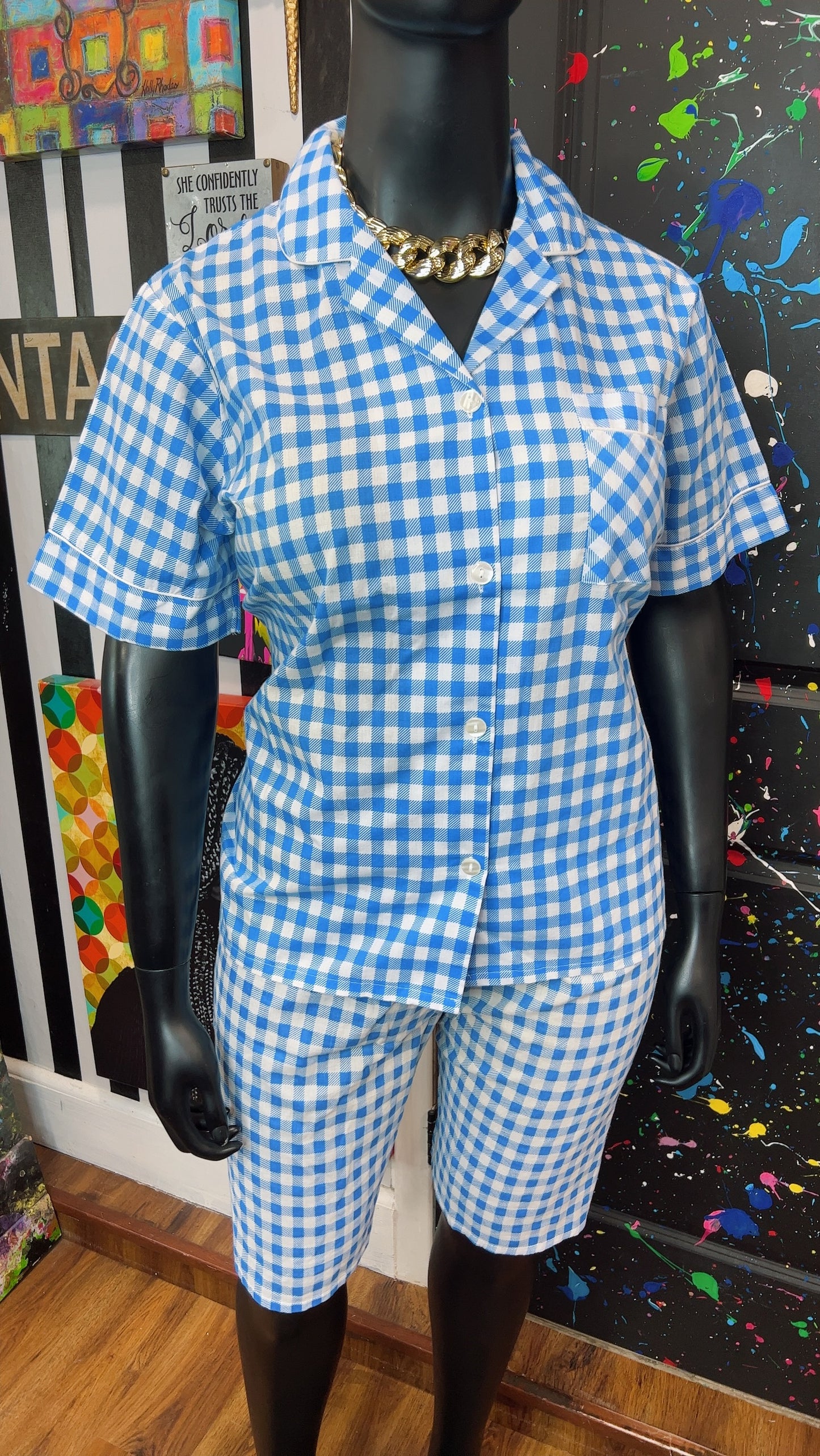 Vintage Blue & White Shorts Set (18)