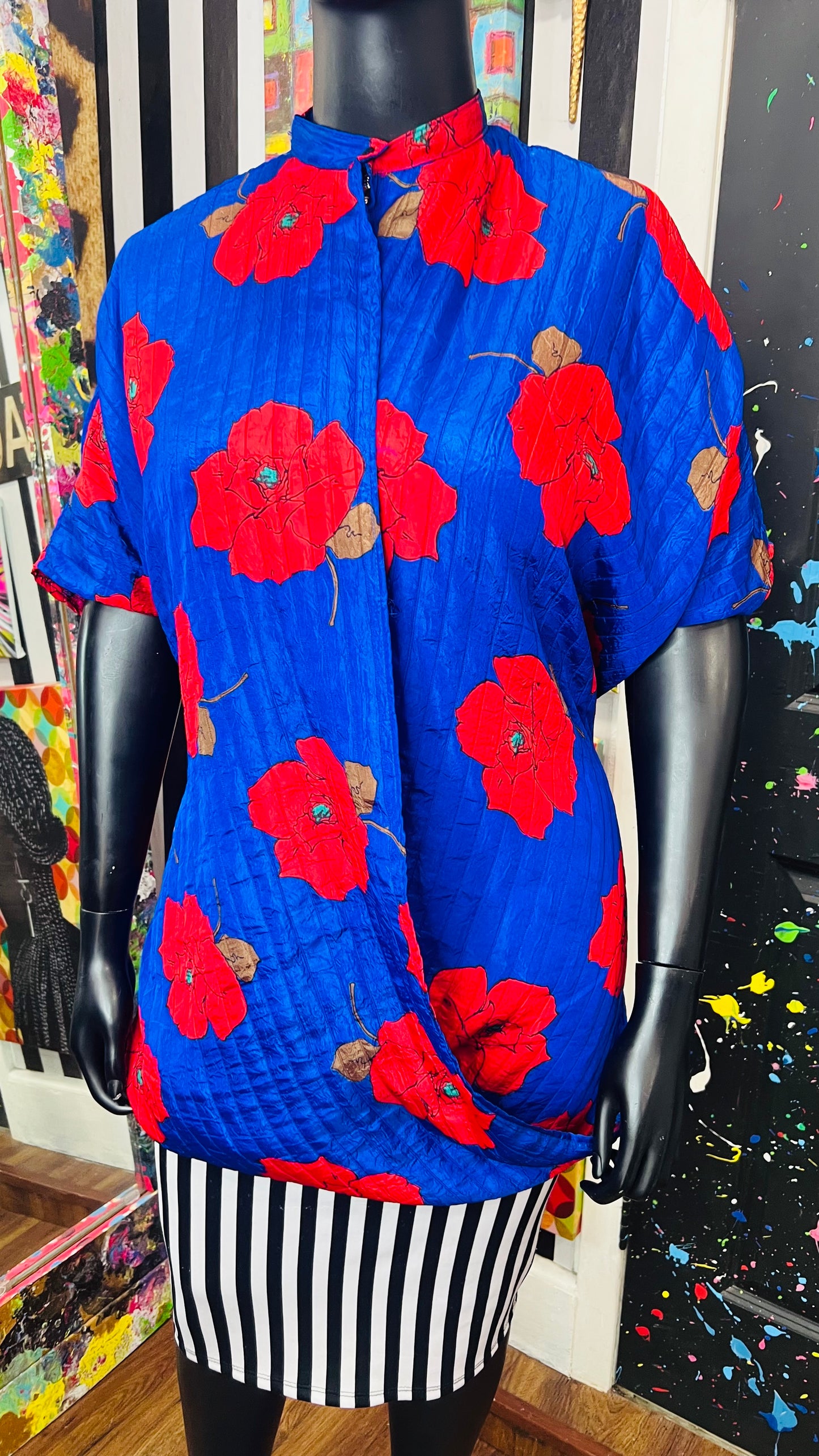 Vintage Floral Unique Blouse (OS)