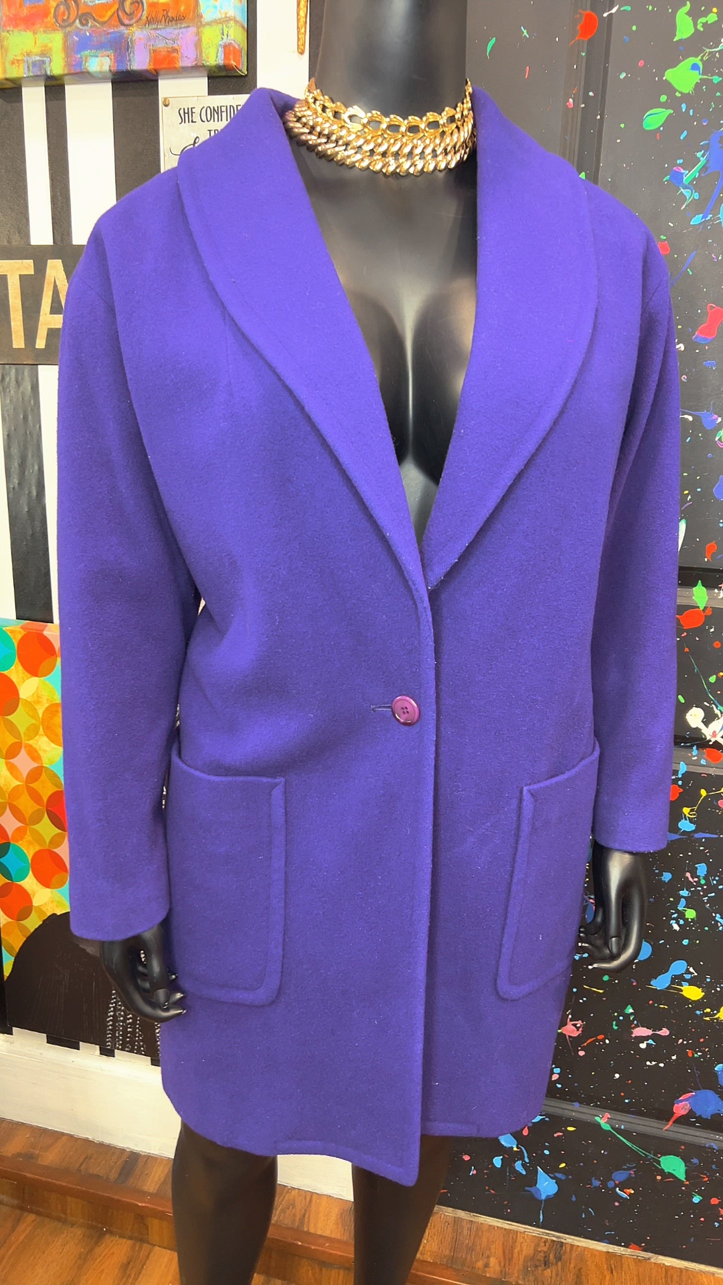 Vintage Neiman Marcus Purple Wool Coat (20)