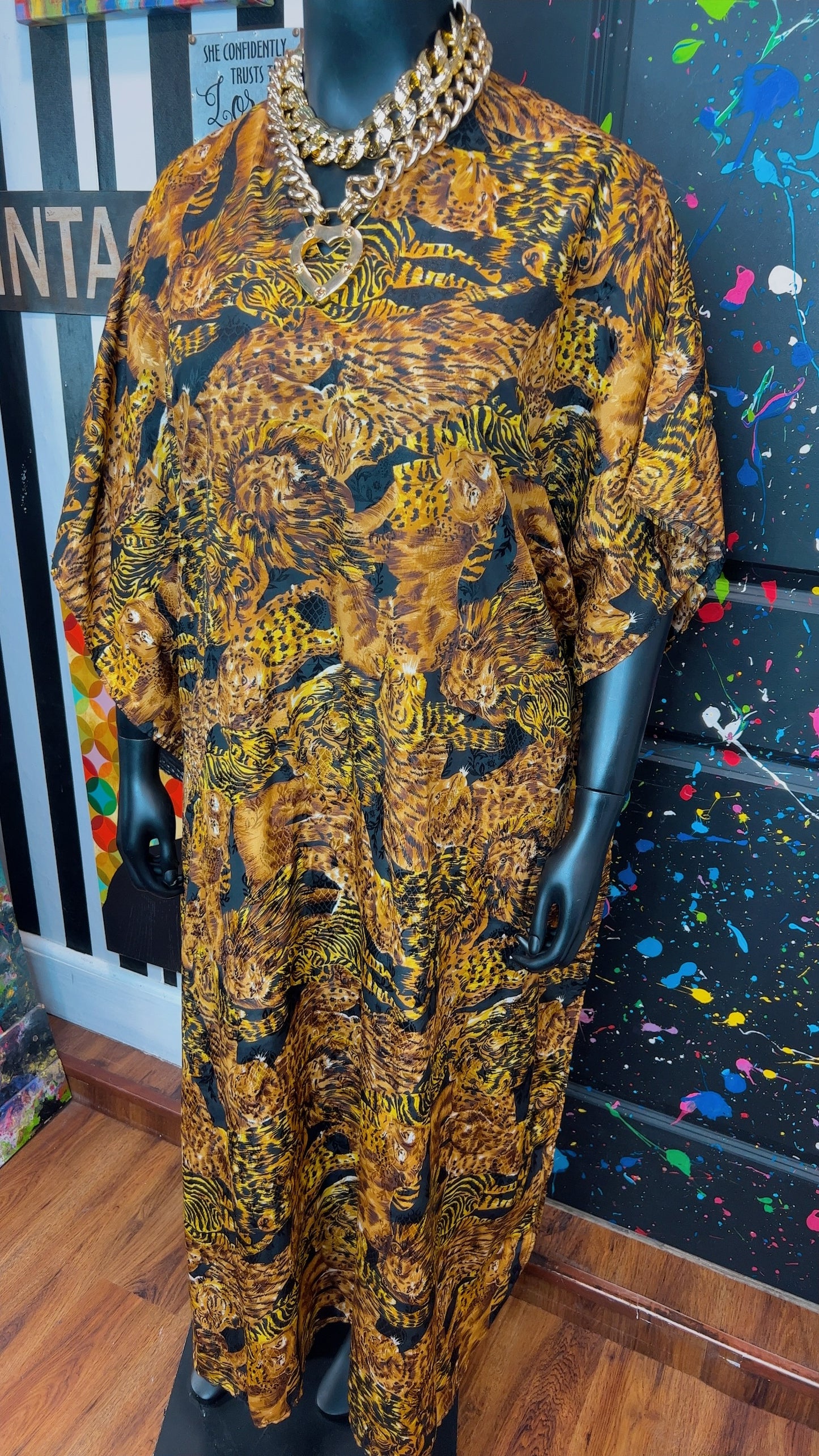 Vintage Animal Print Kaftan (OS)