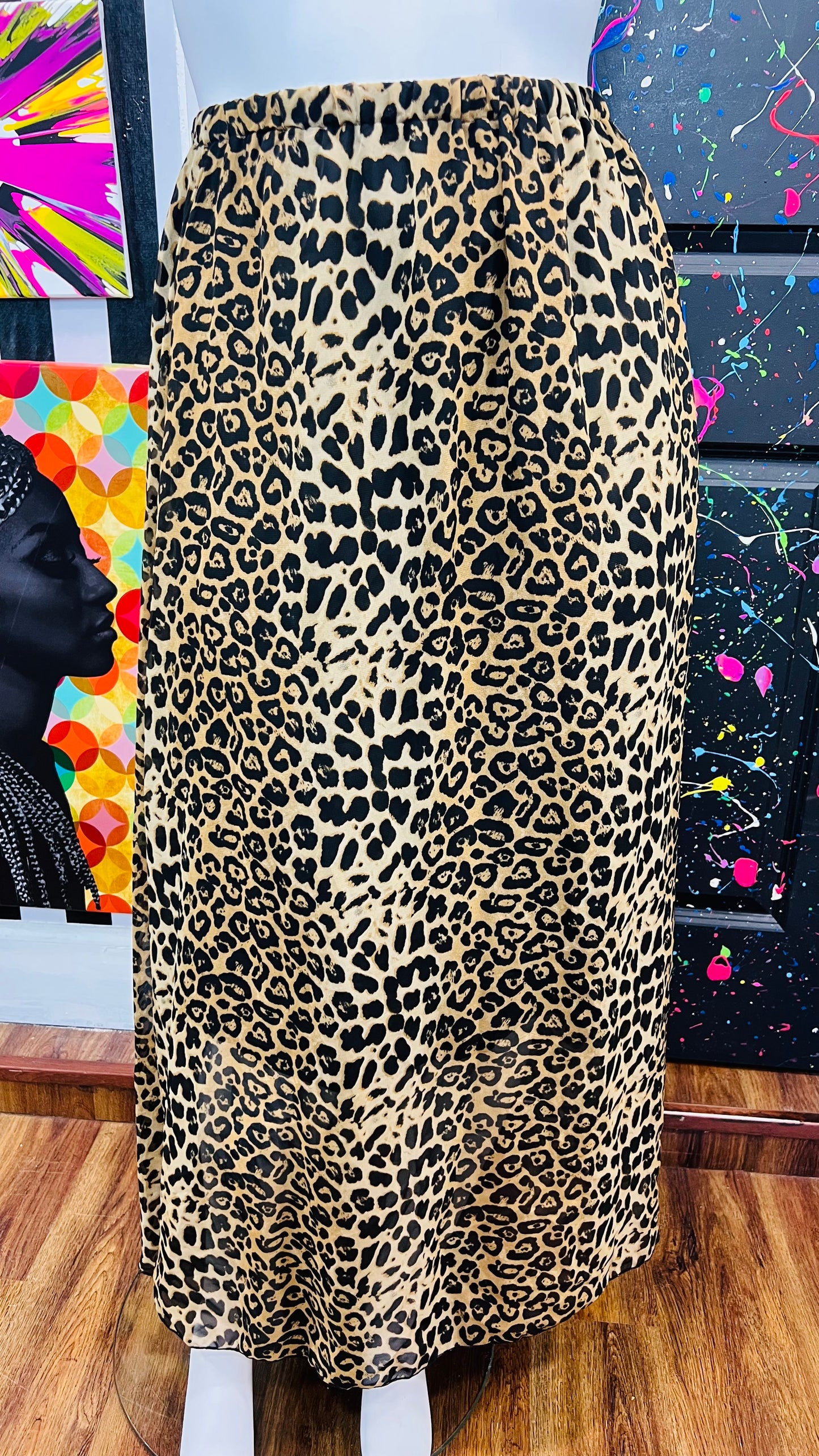 New w/ Tags Leopard Print Skirt (20)
