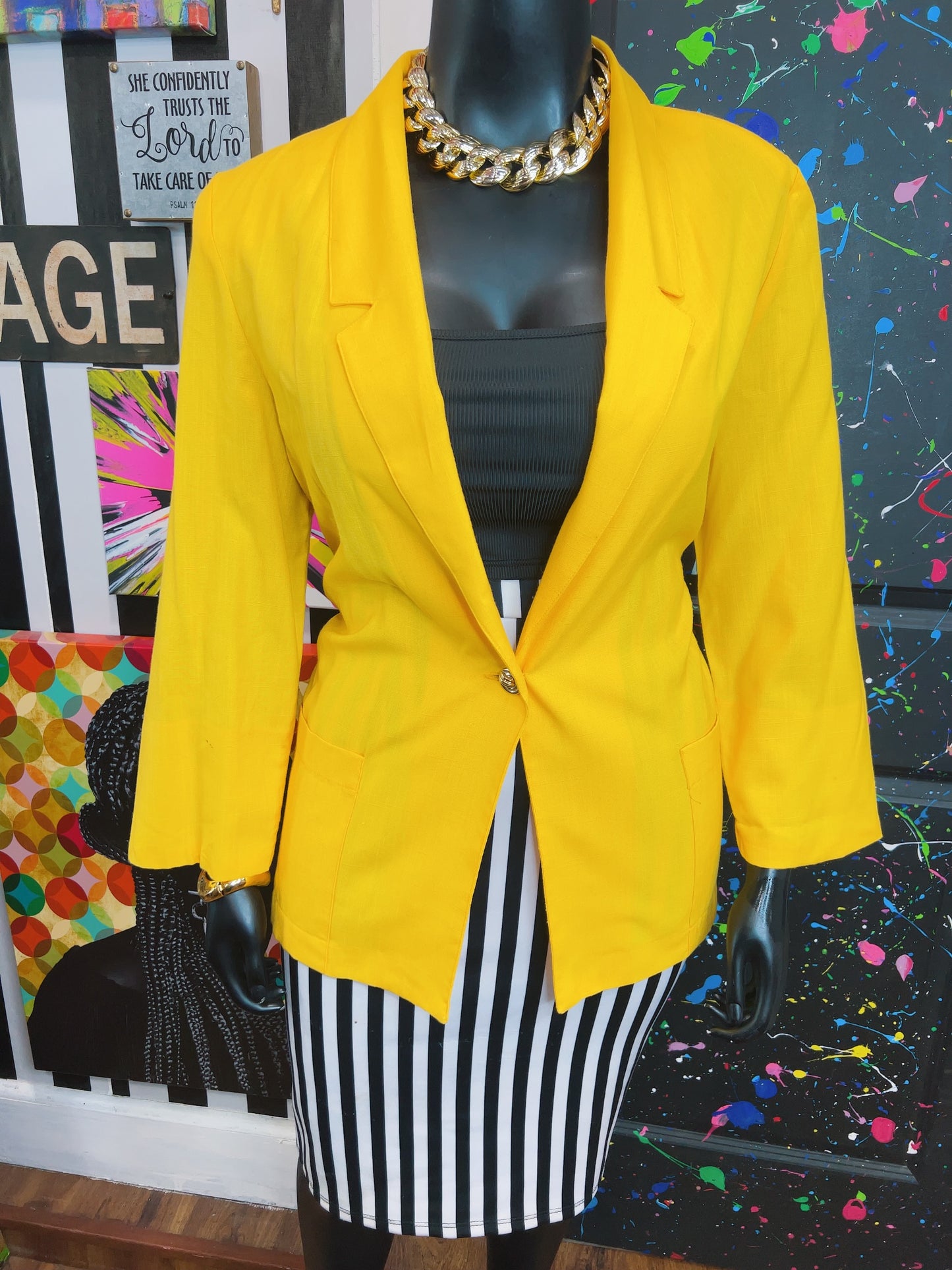 Vintage Yellow Blazer (16)