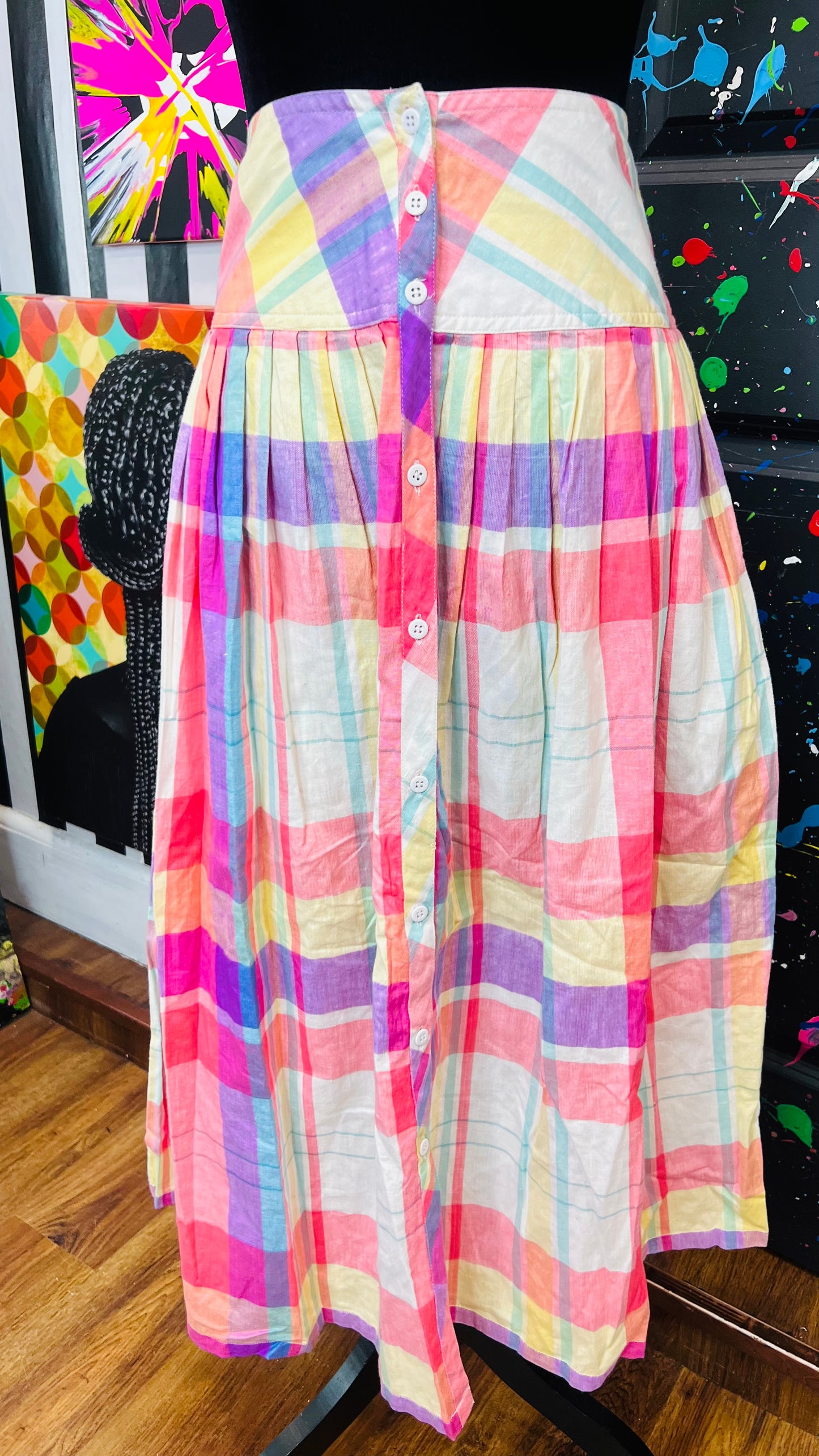 Vintage High Waist Cotton Skirt (12)