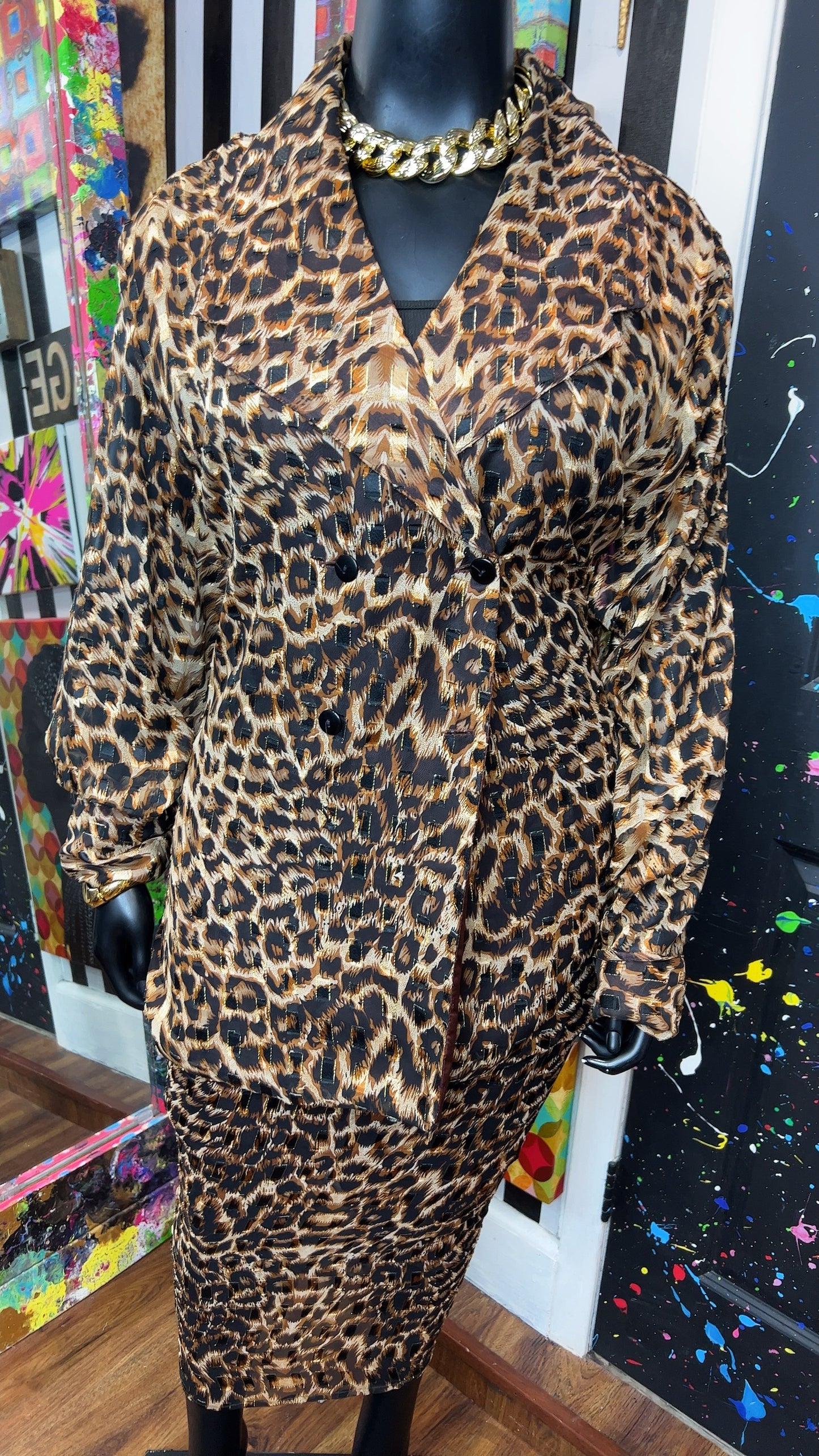 Vintage Animal Print Skirt Set (24)