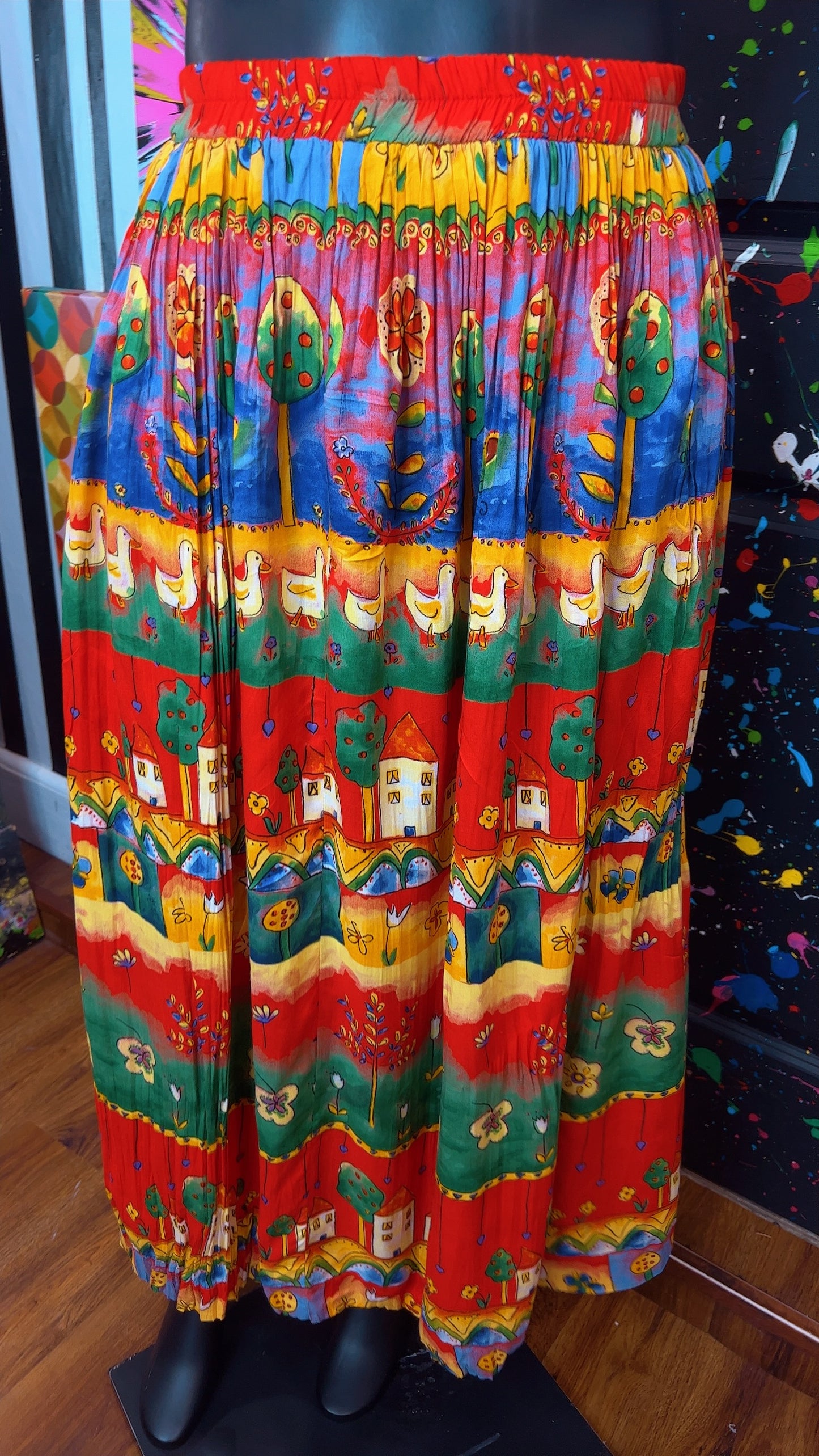 Vintage Rayon ‘Neighborhood’ Skirt (18/20)