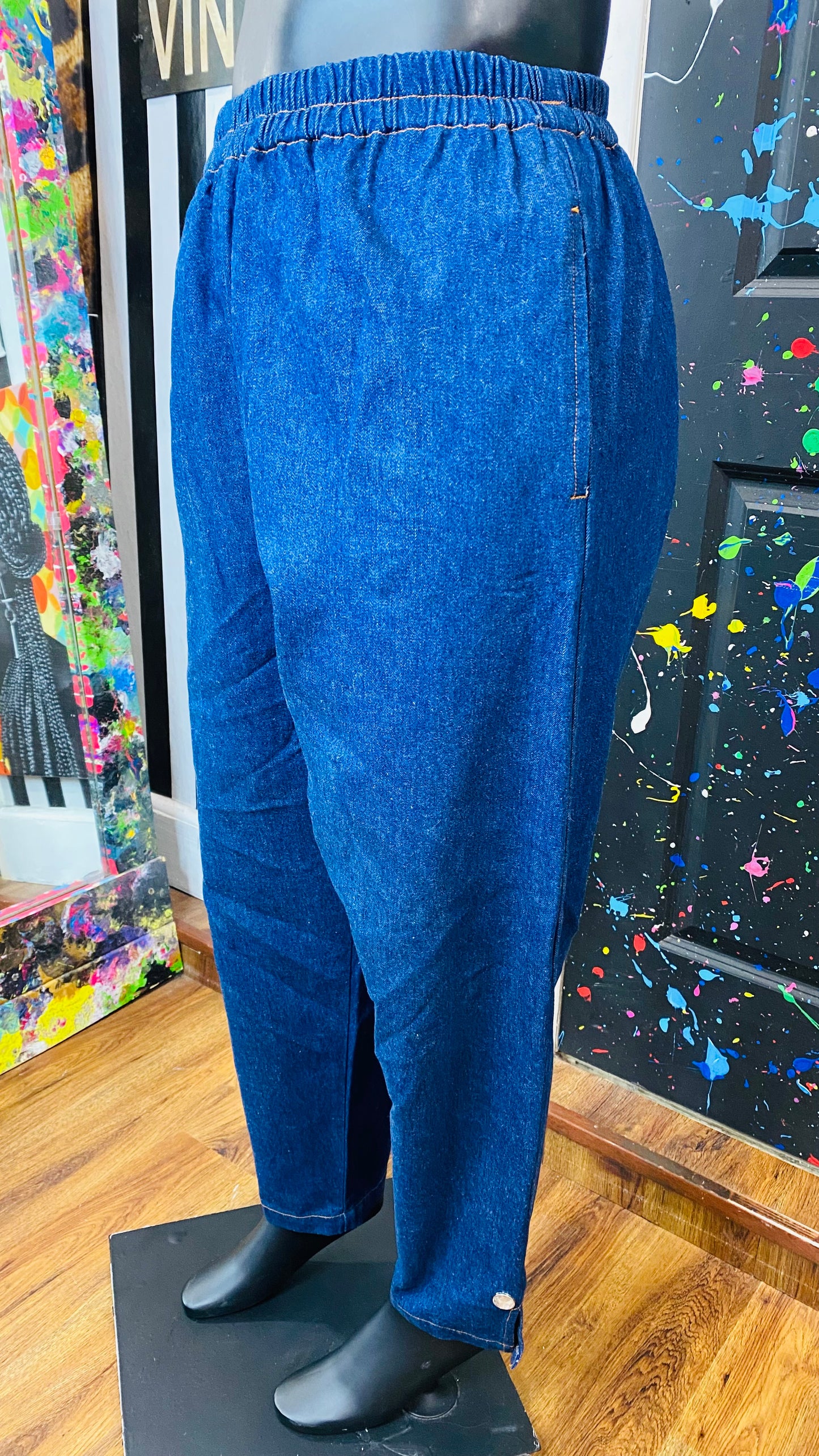 Vintage Denim Embroidered & Jeweled 3 Piece Pants Set (14)