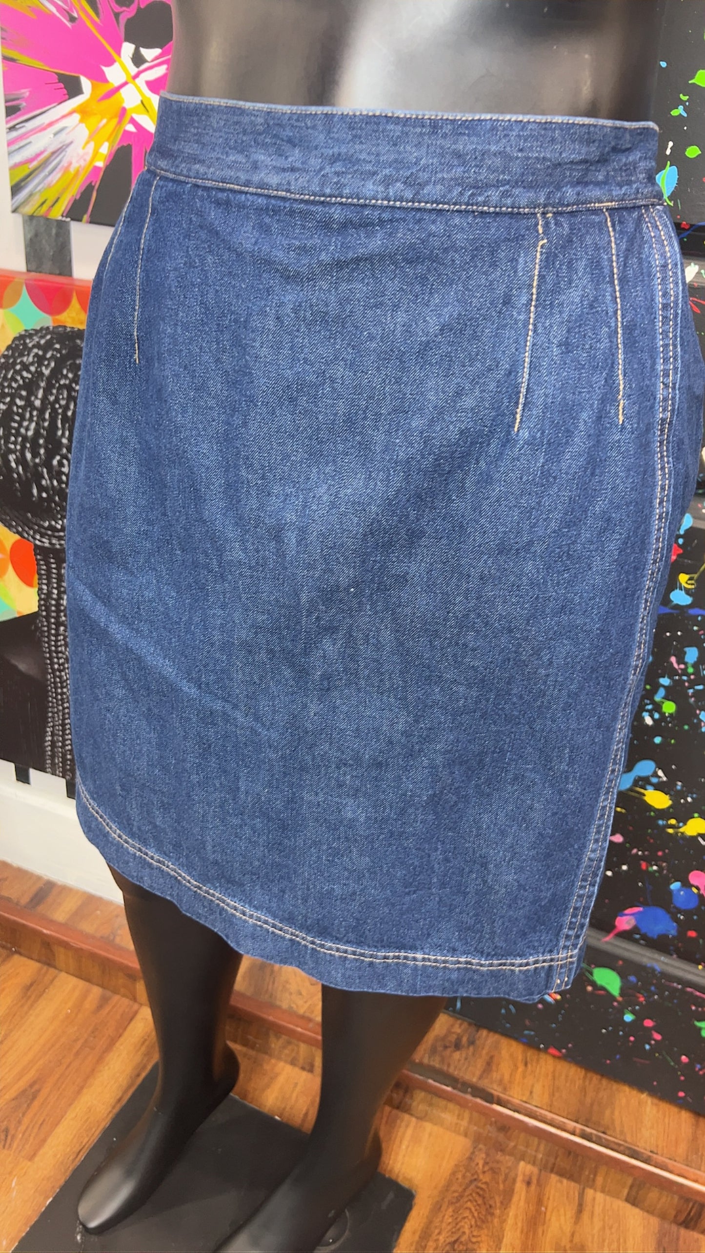 Vintage Dark Wash Denim Skort (20)