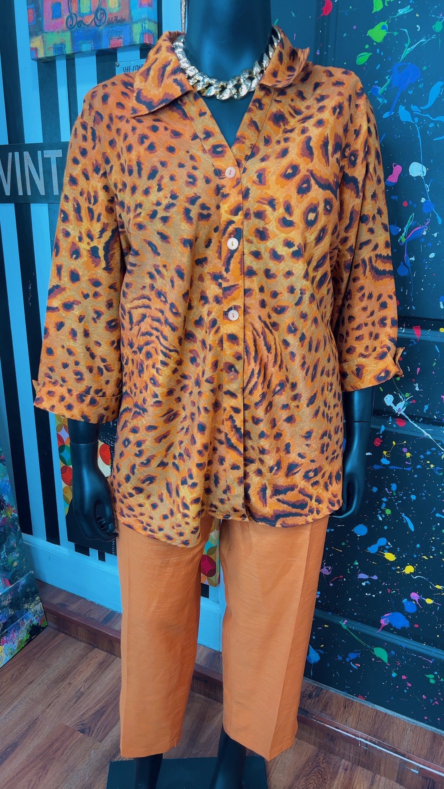 Vintage Animal Print Selene Pants Set (32)