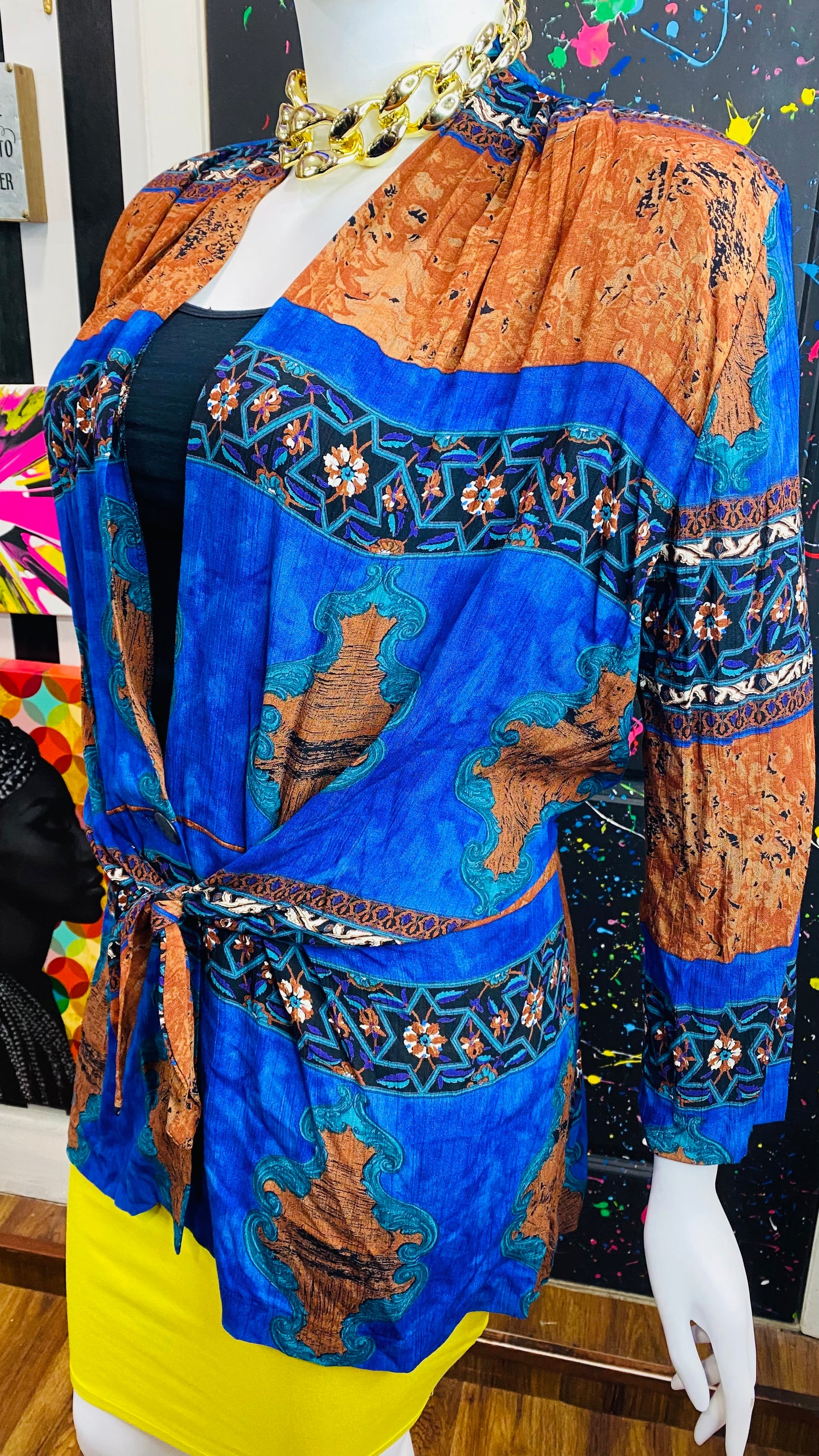Vintage Abstract Rayon Blazer (16)