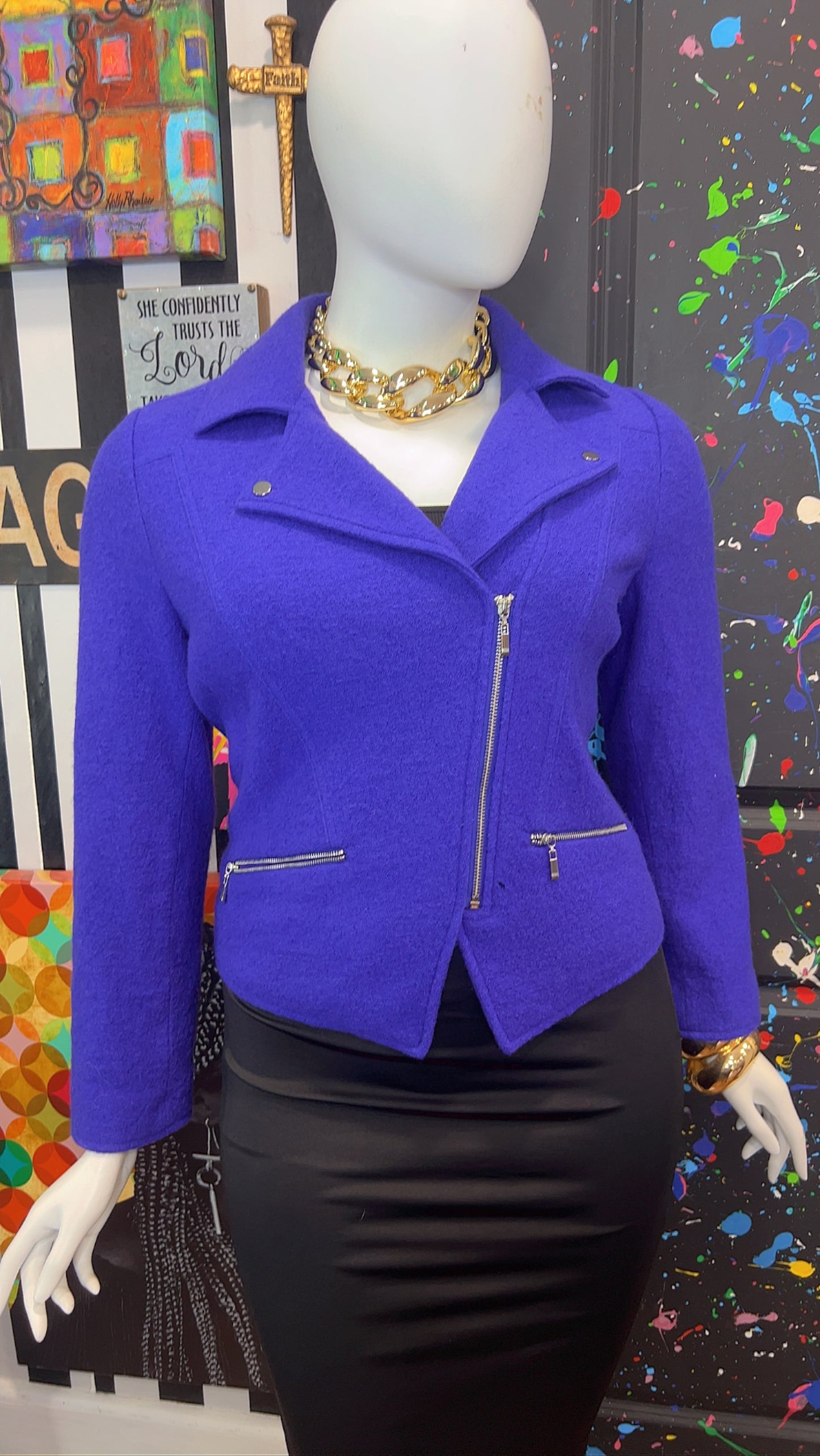 Vintage Cropped Purple Blazer (14)