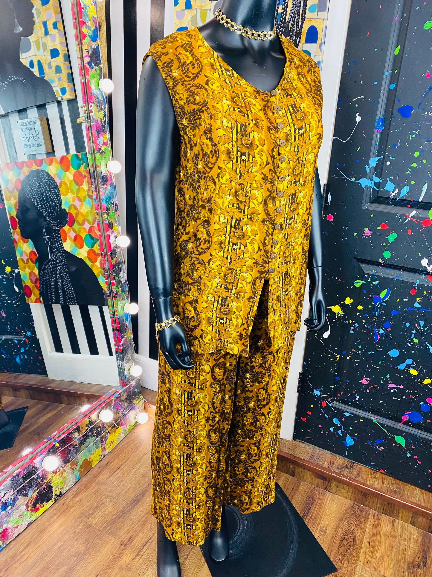 Vintage Sleeveless Pants Set