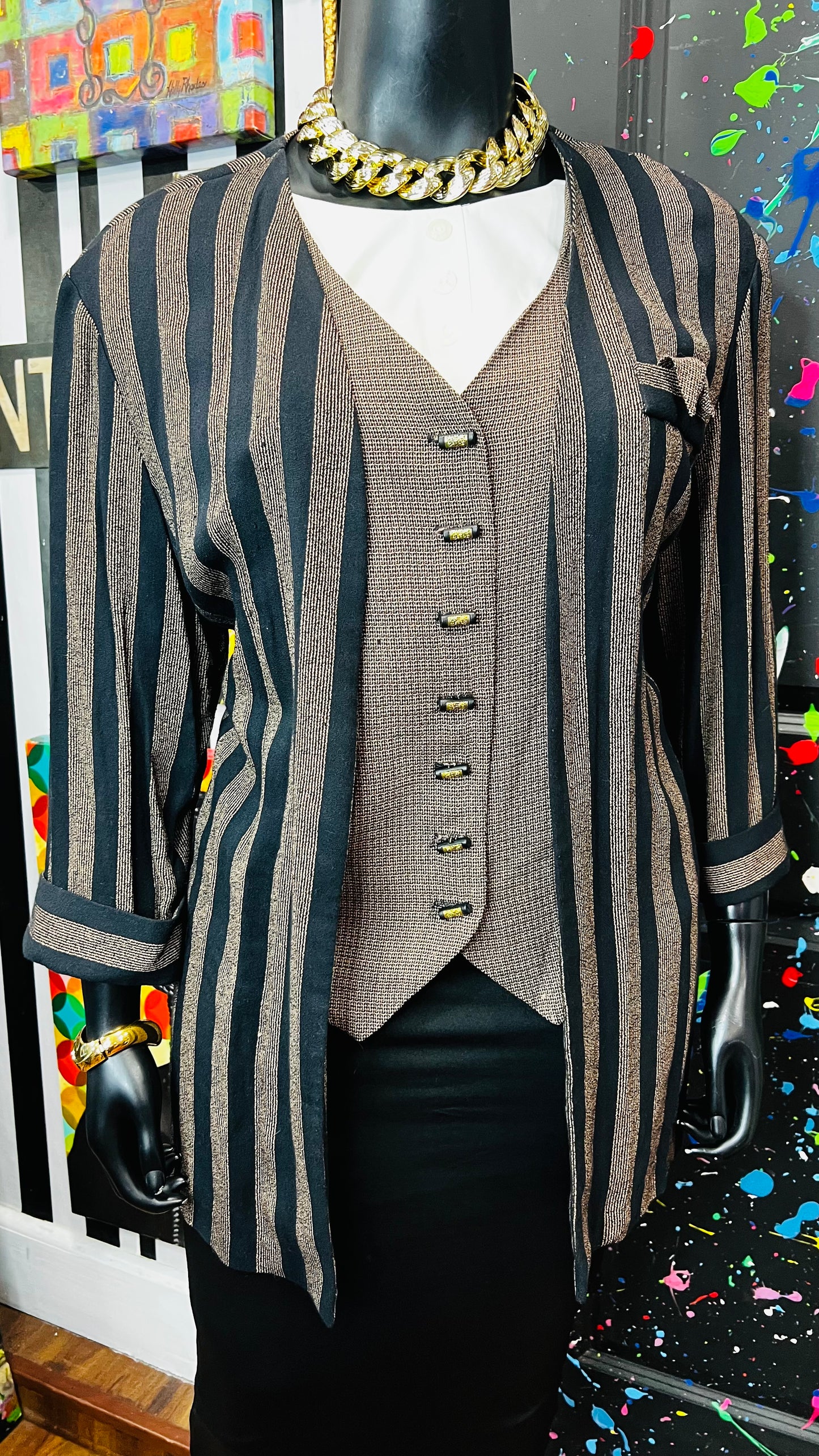 Vintage Blouse w/ Built in Vest (22W)
