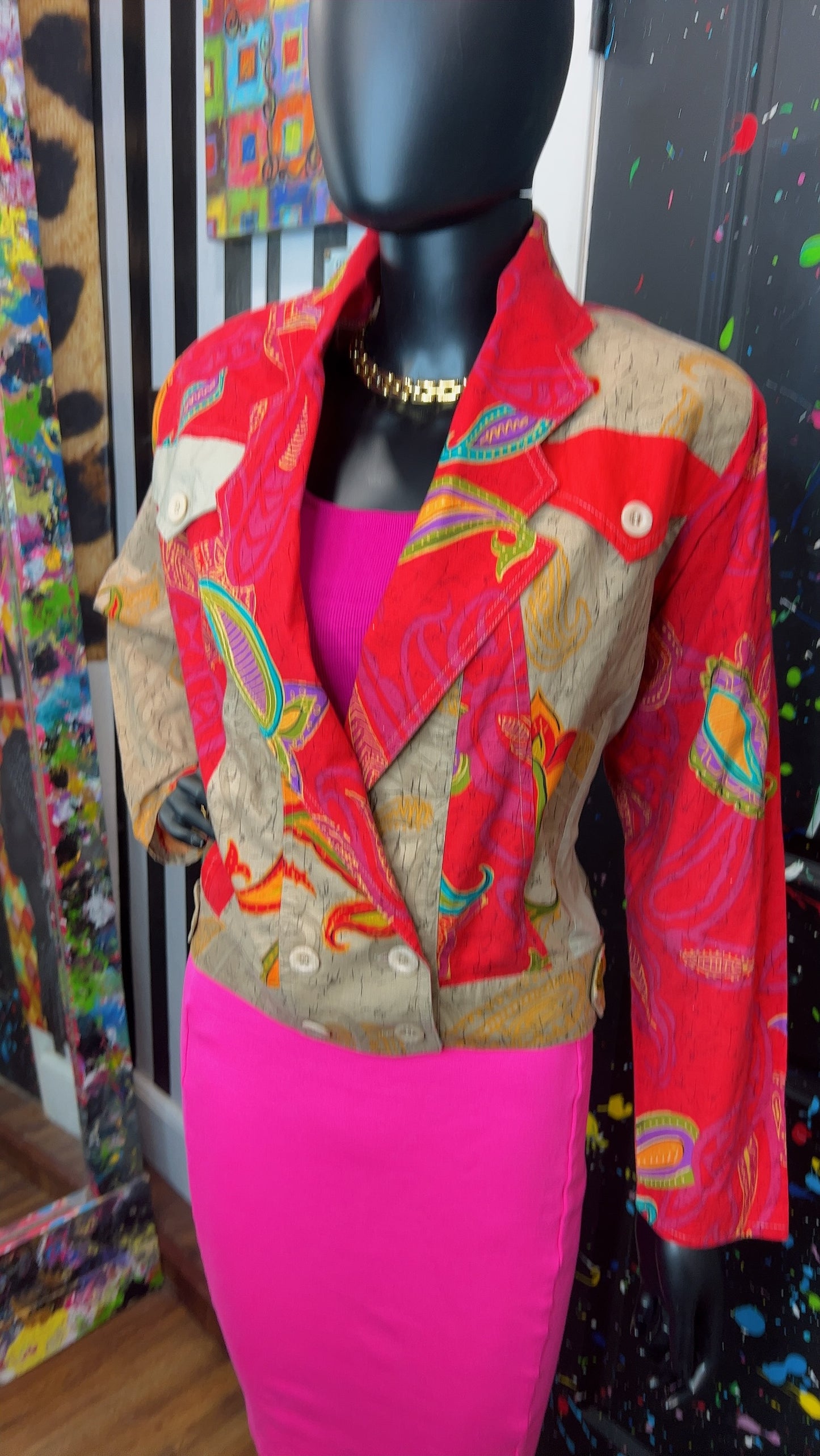 Vintage Western Cropped Blazer Jacket (14)