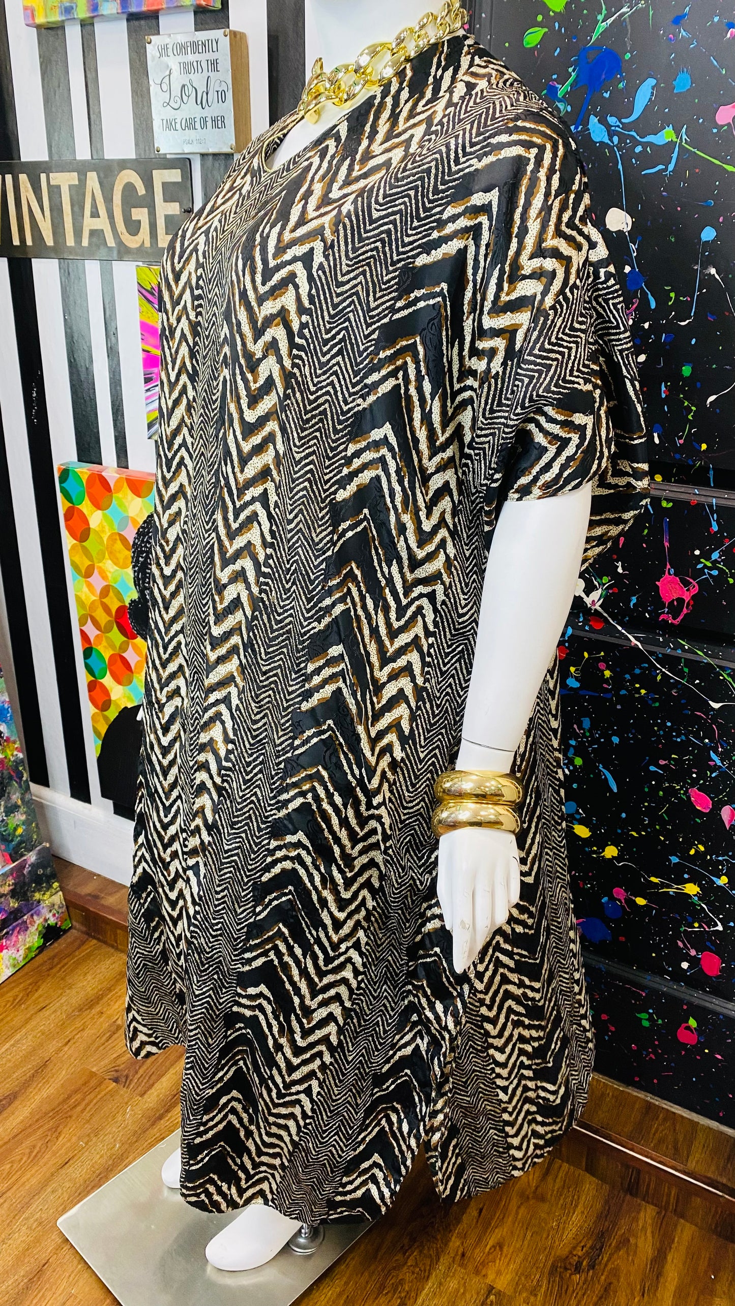 Vintage Animal Print Kaftan (OS)