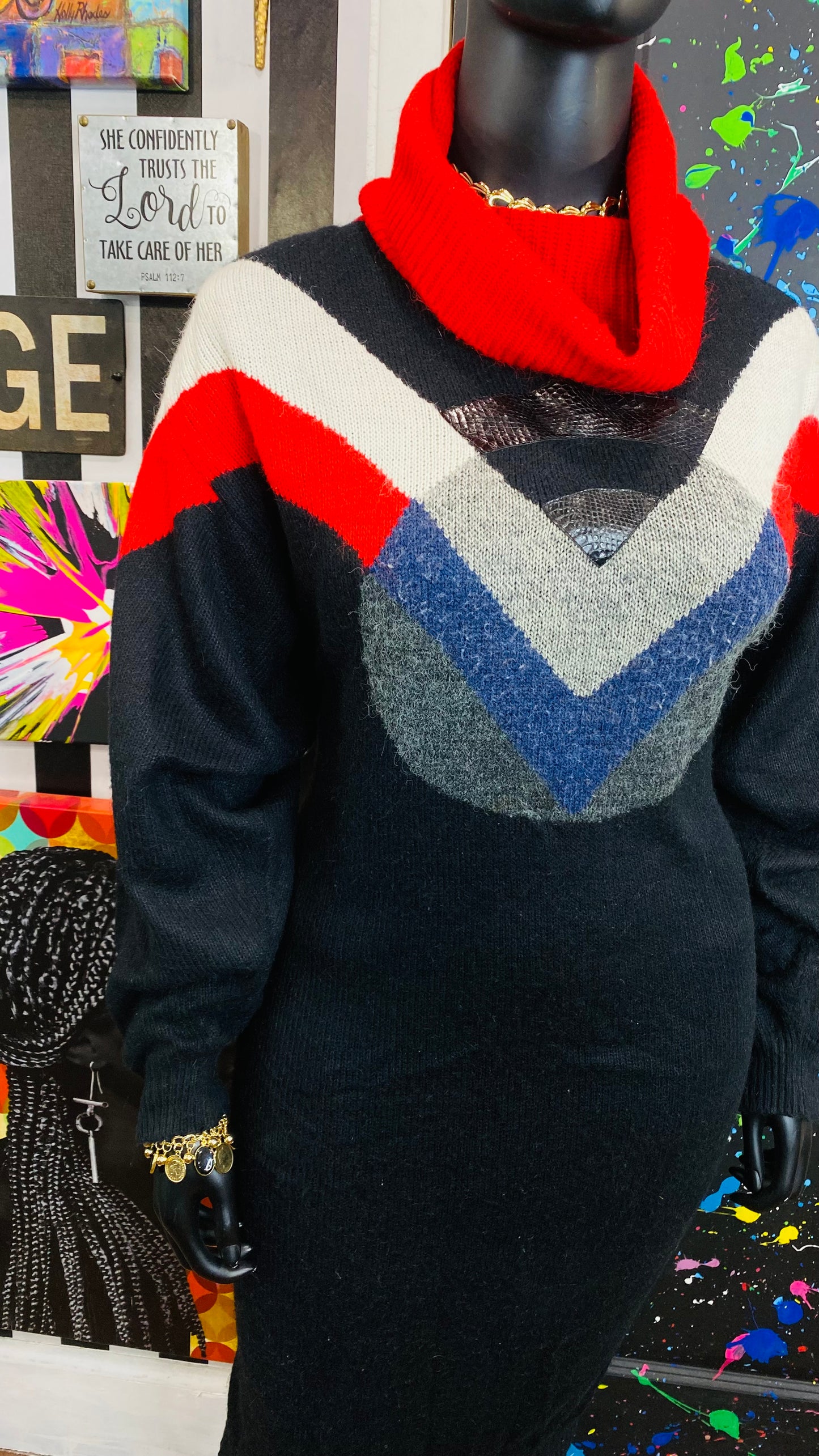 Vintage Knit Sweater Dress (22)