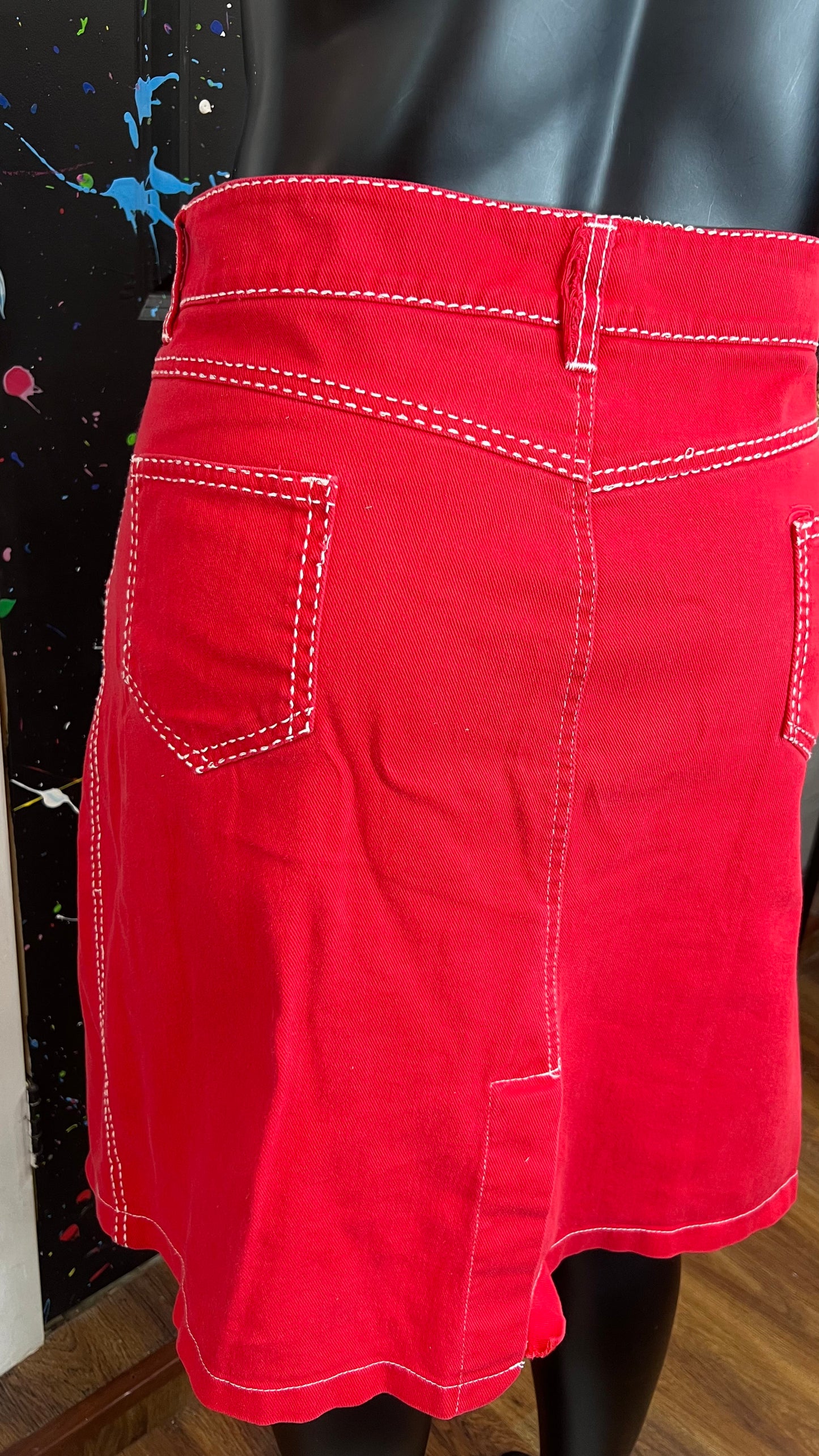 Vintage Gold Flava Red Denim Skirt
