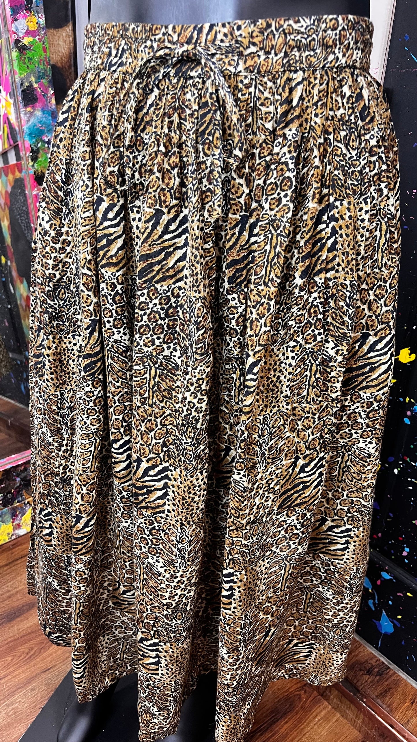 Vintage Rayon Animal Print Skirt (20)