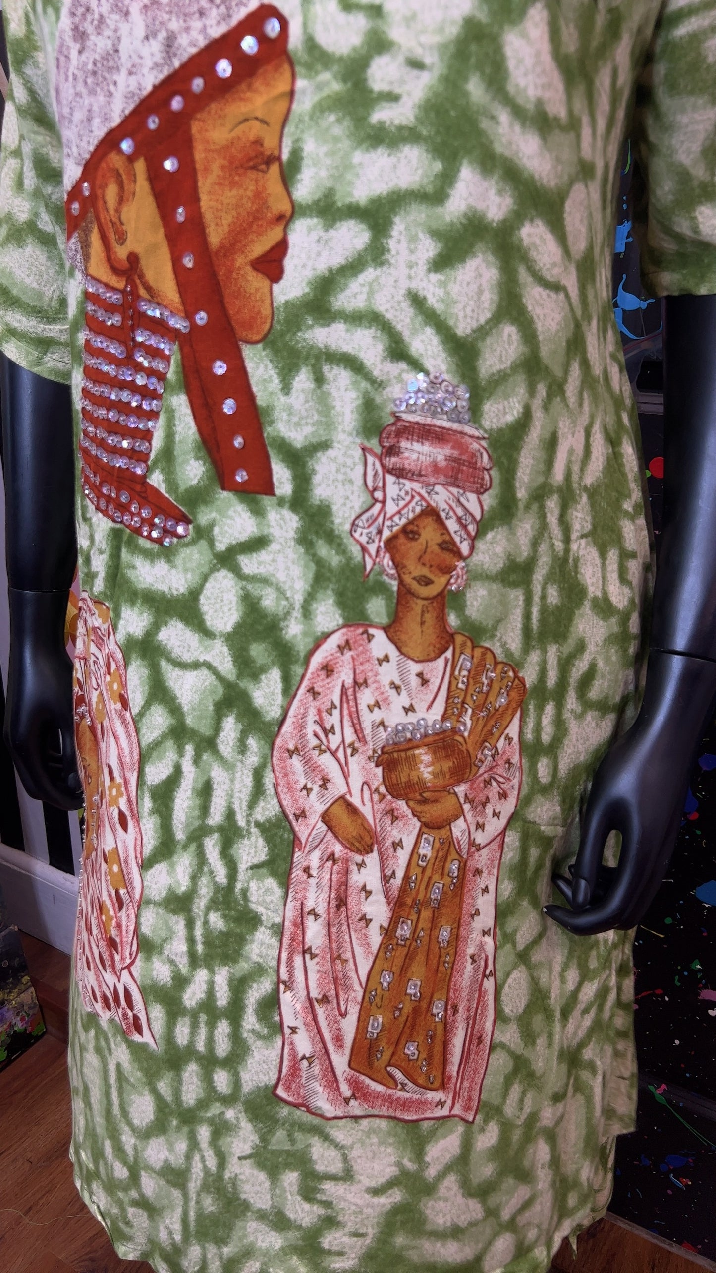 Vintage Traditional African Sequin Layered Dress- Deadstock New w/ Tags (16/18)
