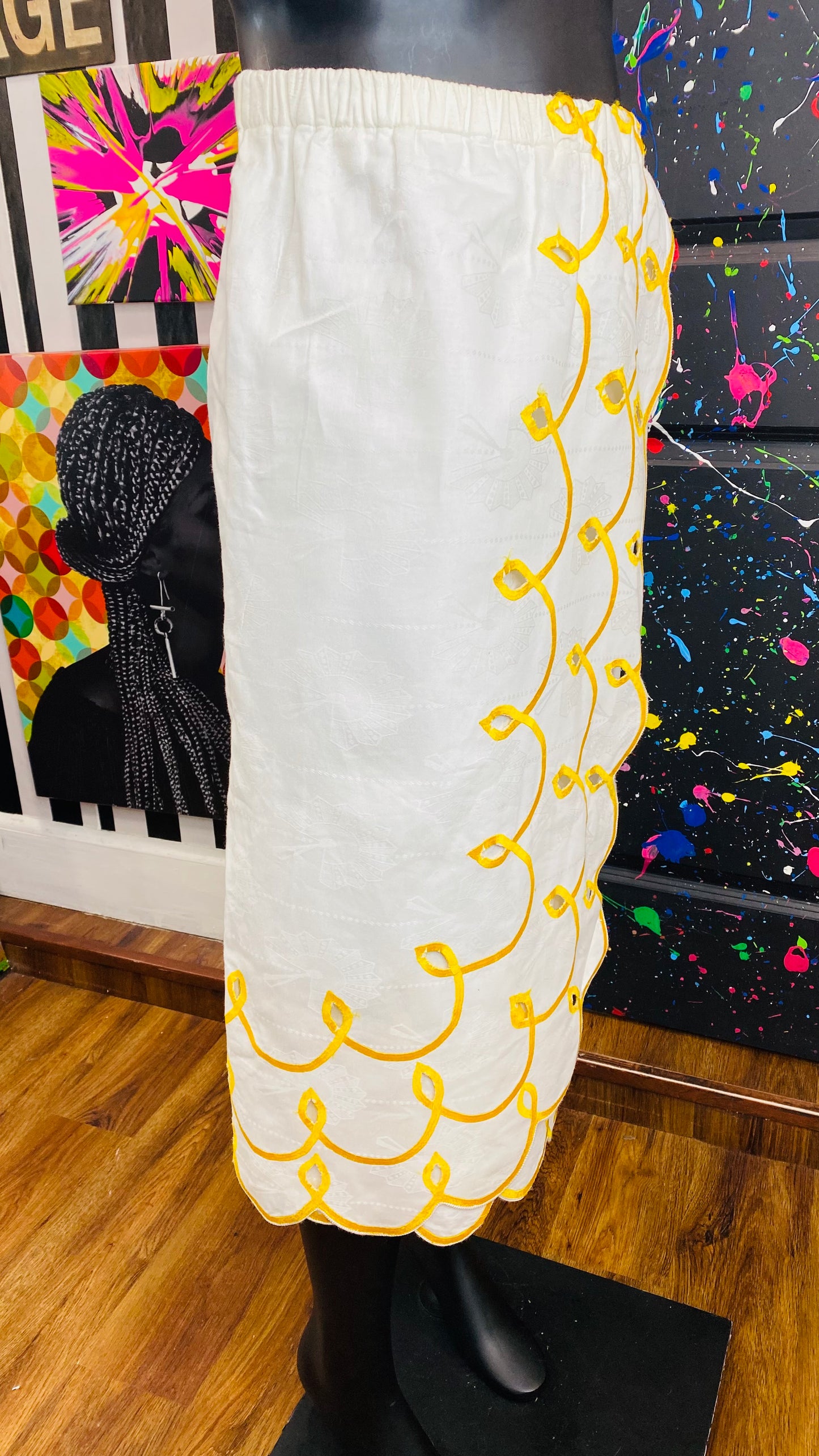 Vintage Traditional African Skirt Set w/ Handband or Belt (12)