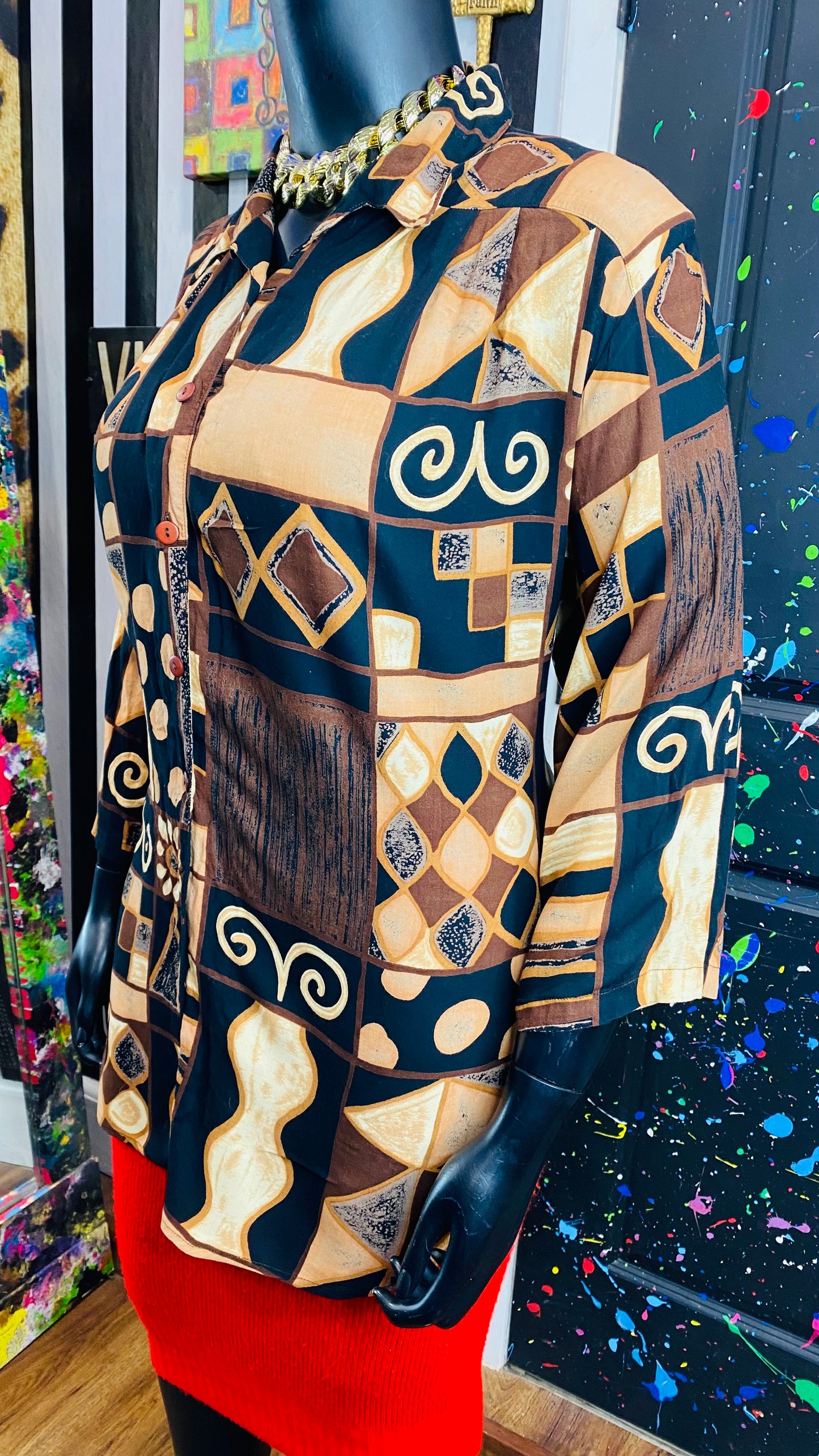 Vintage Abstract 90’s Blouse (24)