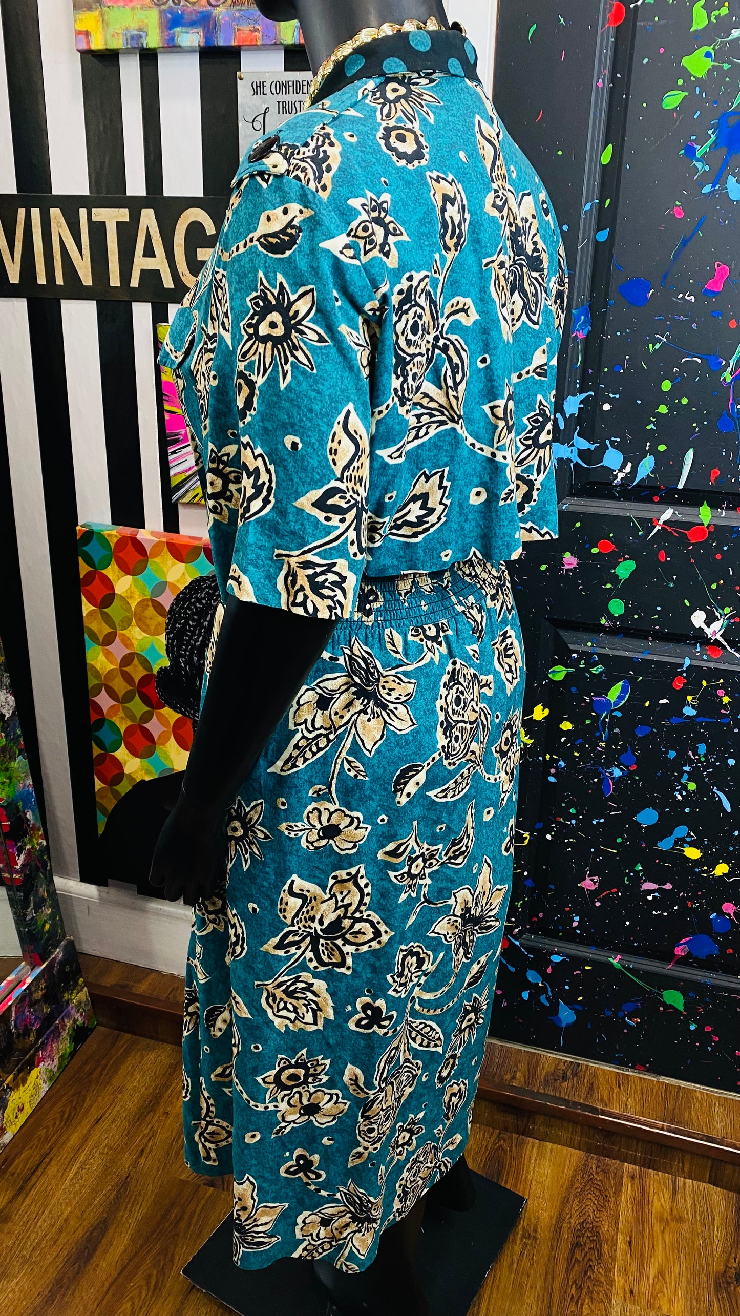 Vintage Mix Print Dress (20)