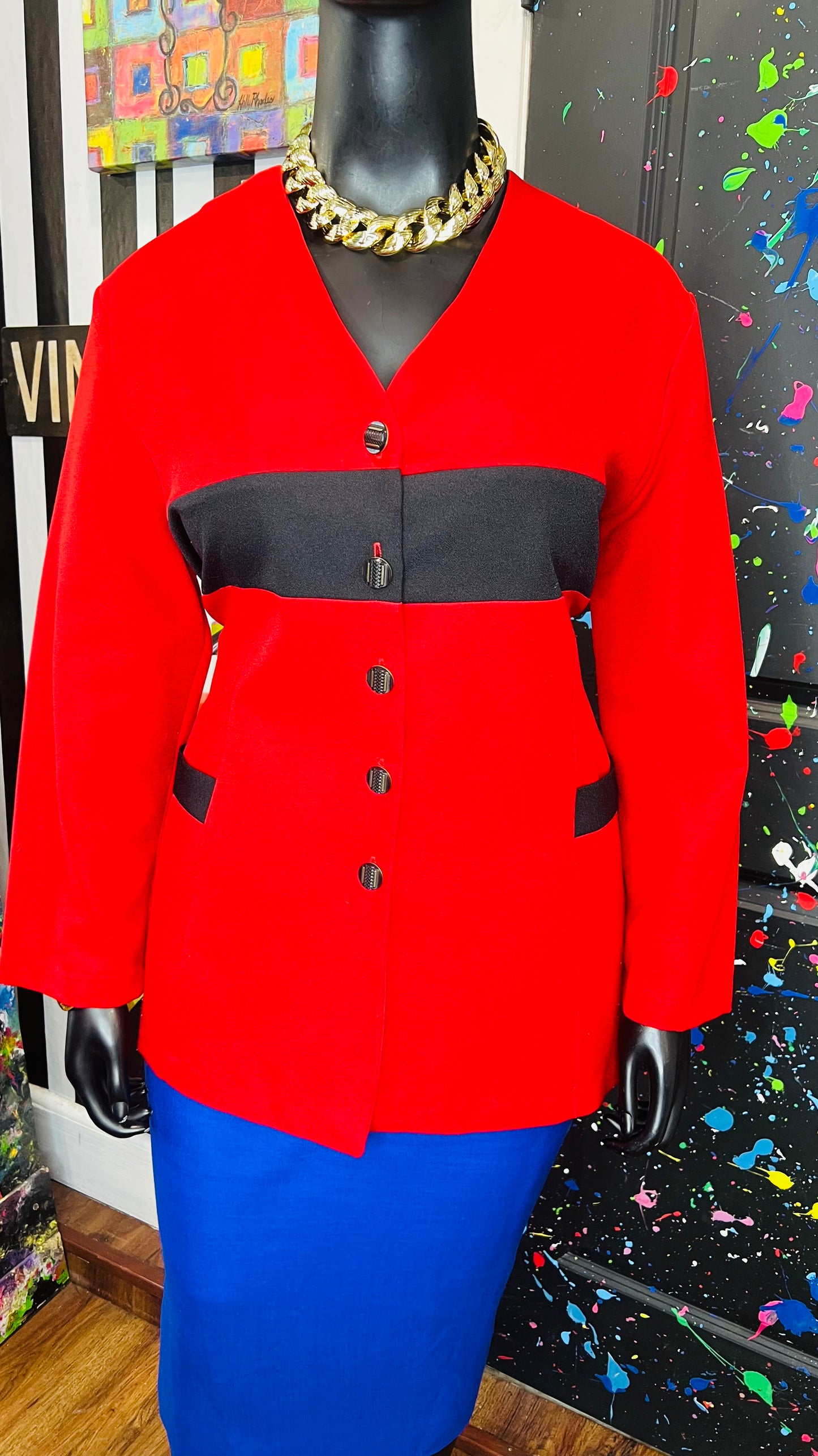 Vintage Black & Red Blazer (18/20)