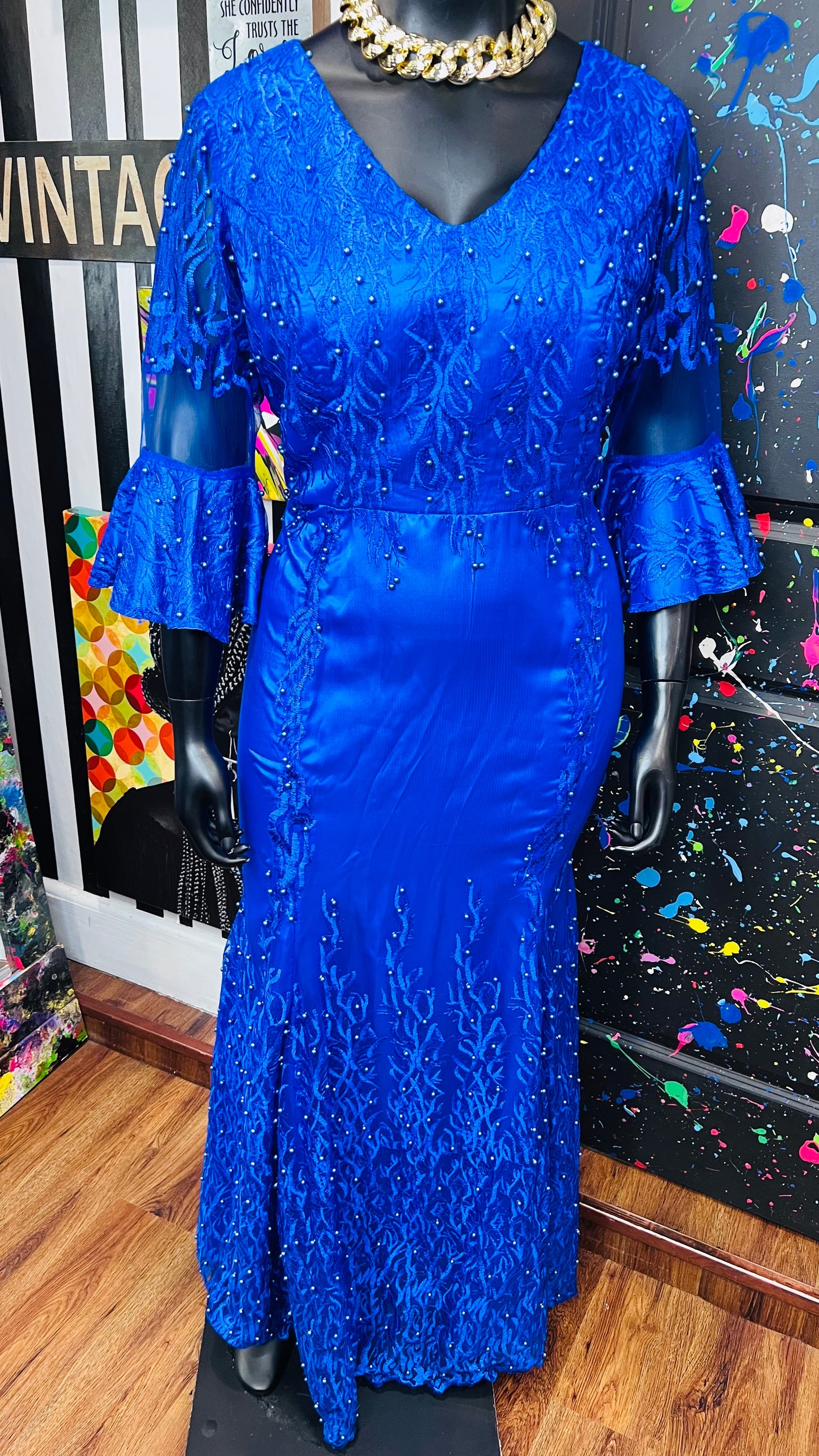 Jewel Blue & Sheer Formal Dress (14)