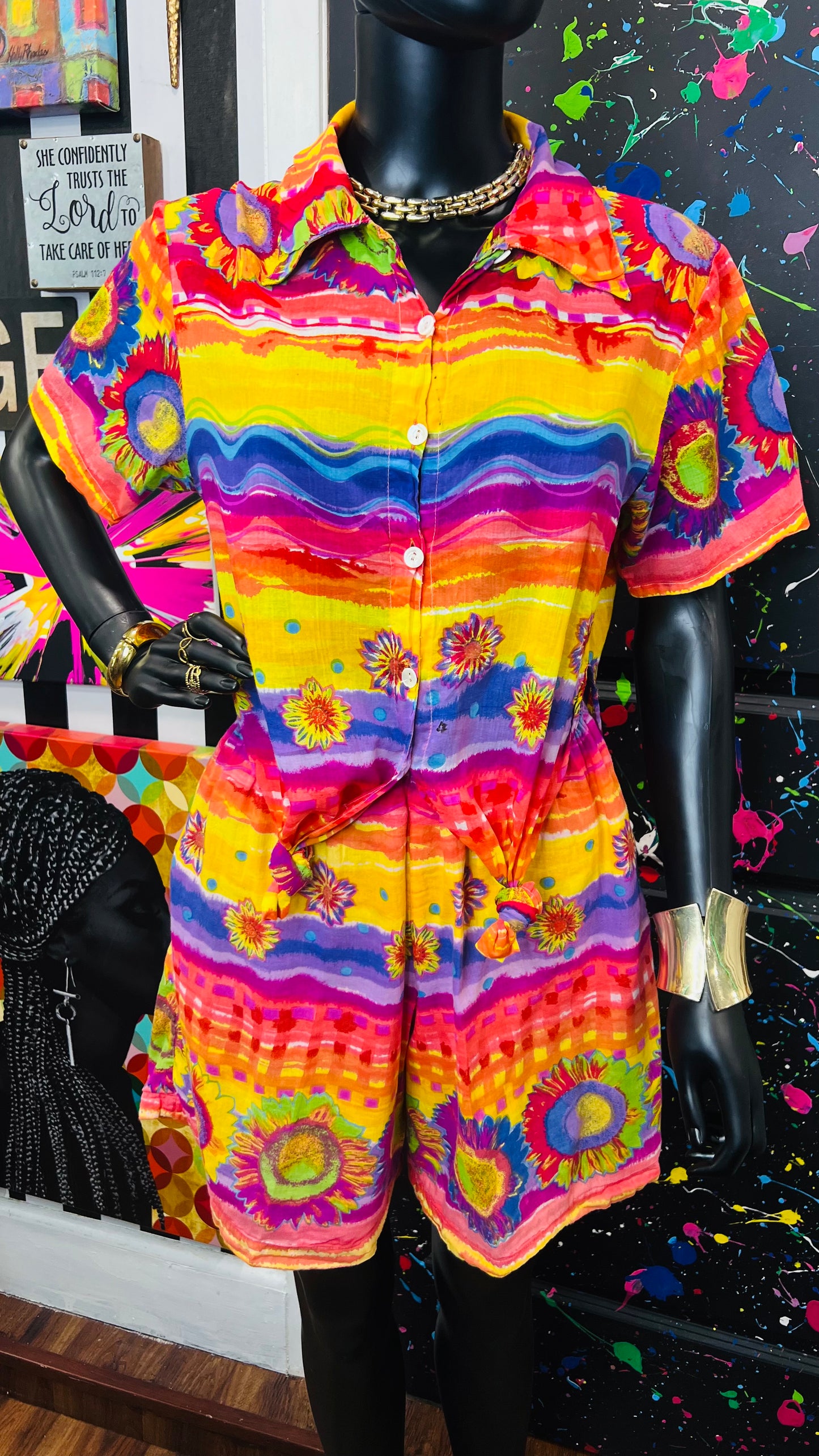 Vintage Rayon Beach Shorts Set (12)