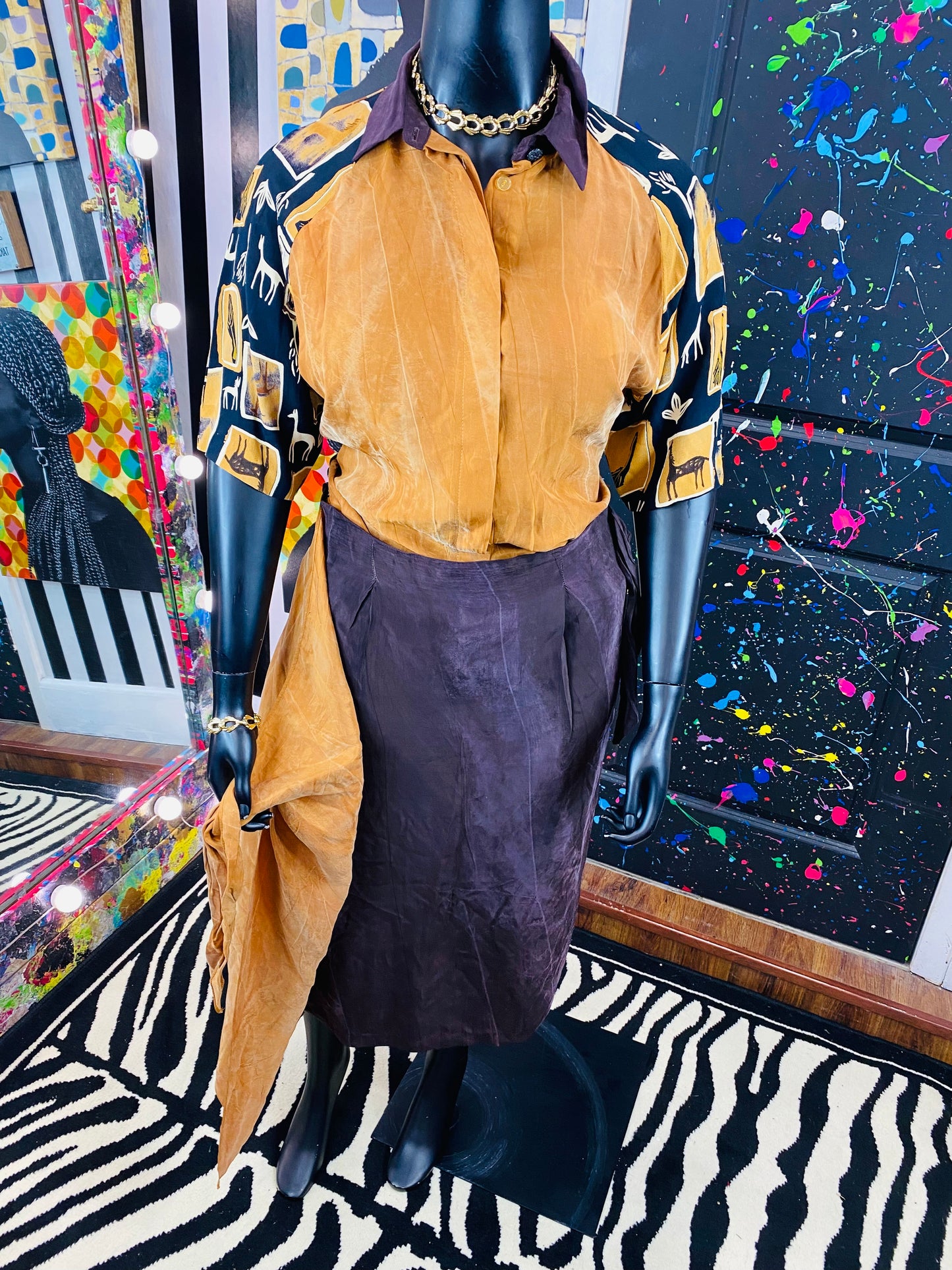 Vintage A.K.F 2 piece Skirt Set