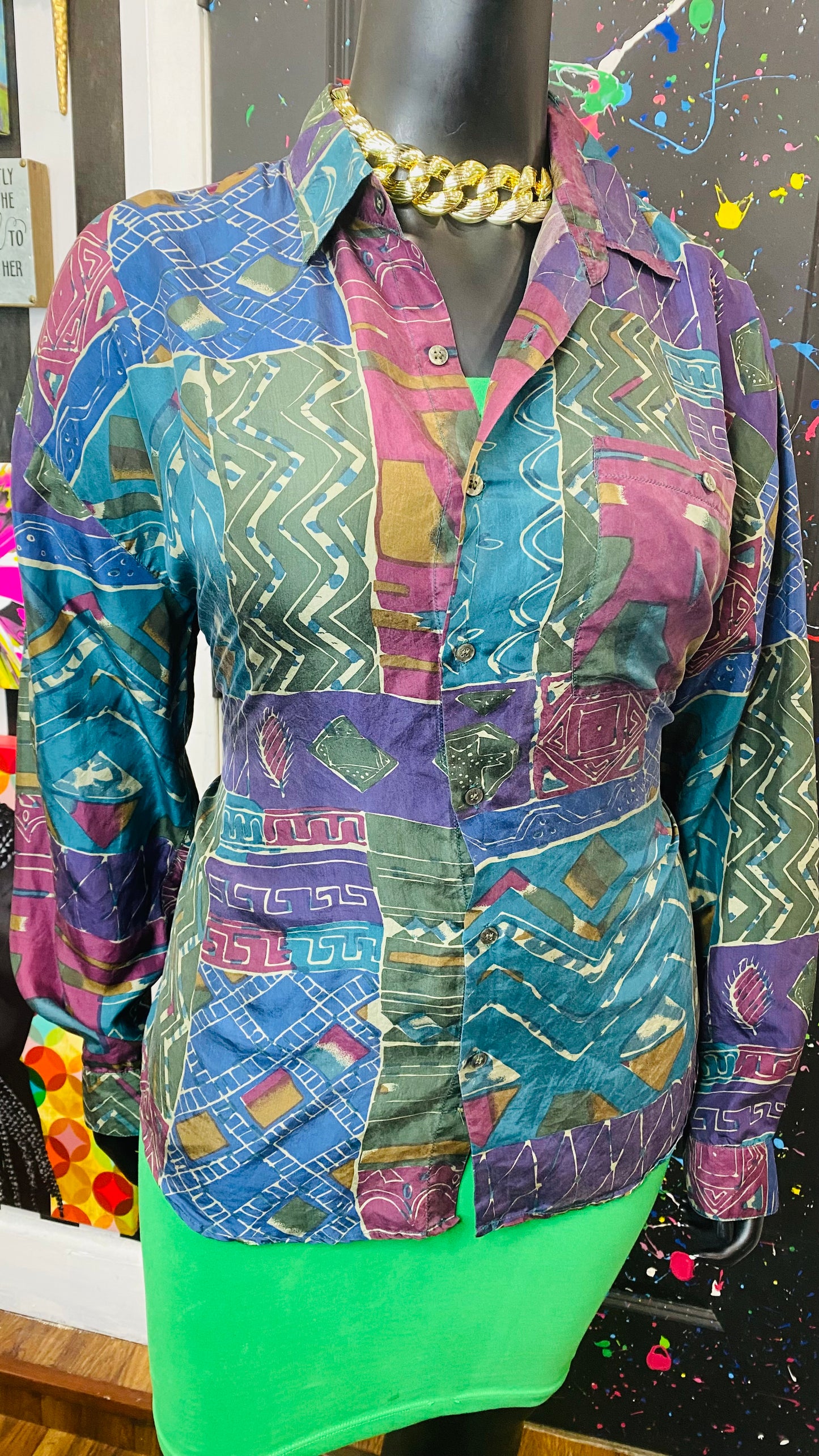 Vintage Funky Silk Blouse (20)