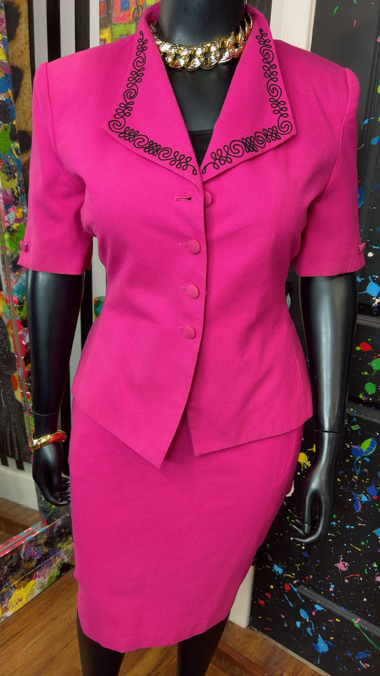 Vintage Pink Skirt Suit (16)