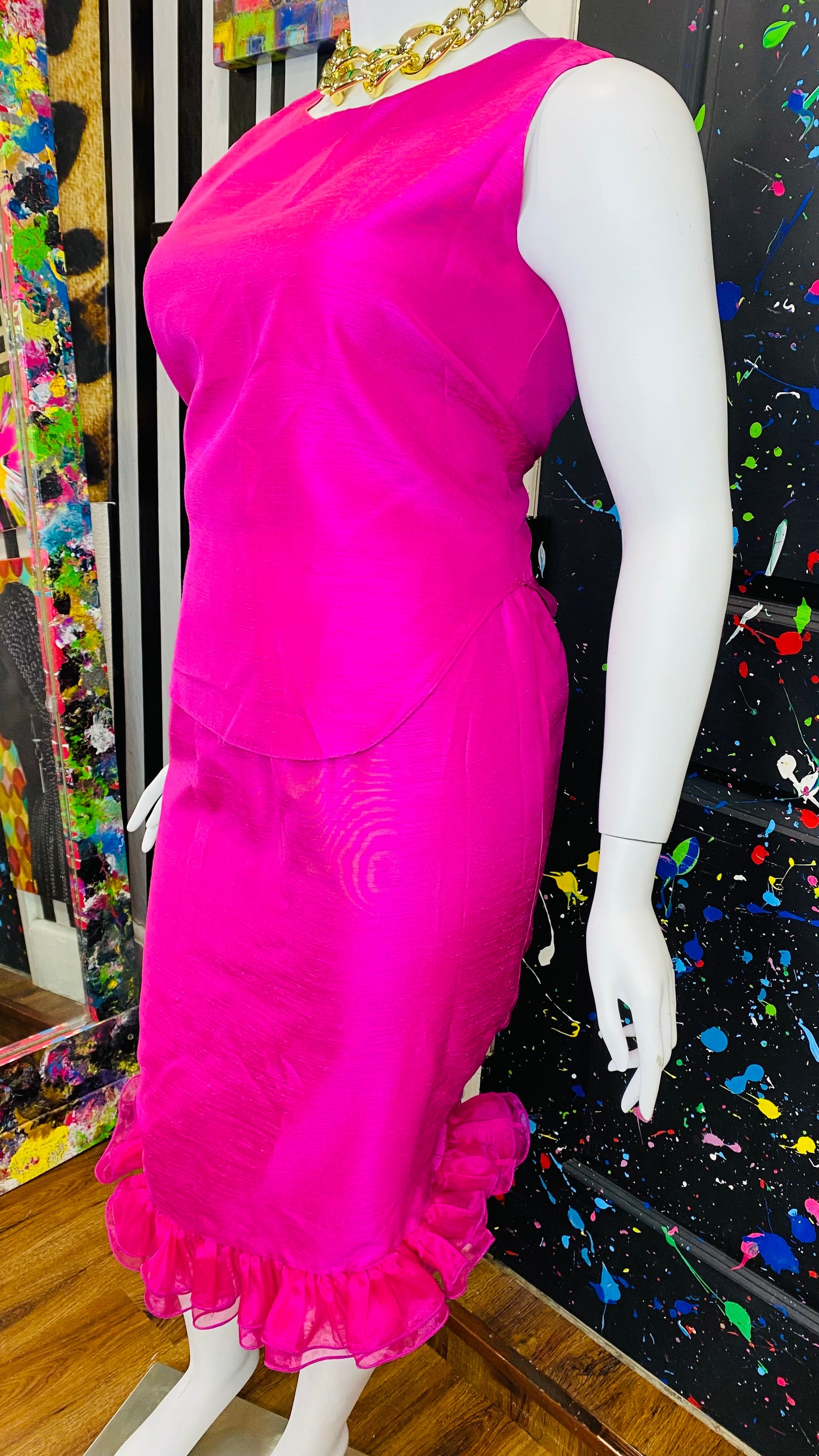Vintage Pink Skirt, Blouse & Blazer Set (14/16)